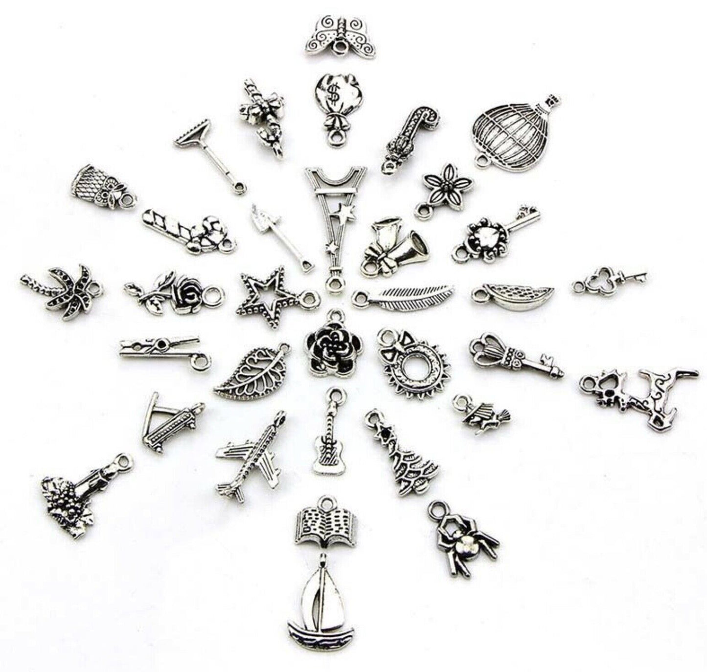 30x Mix Random Design Antique Tibetan Style Metal Charms & Pendants
