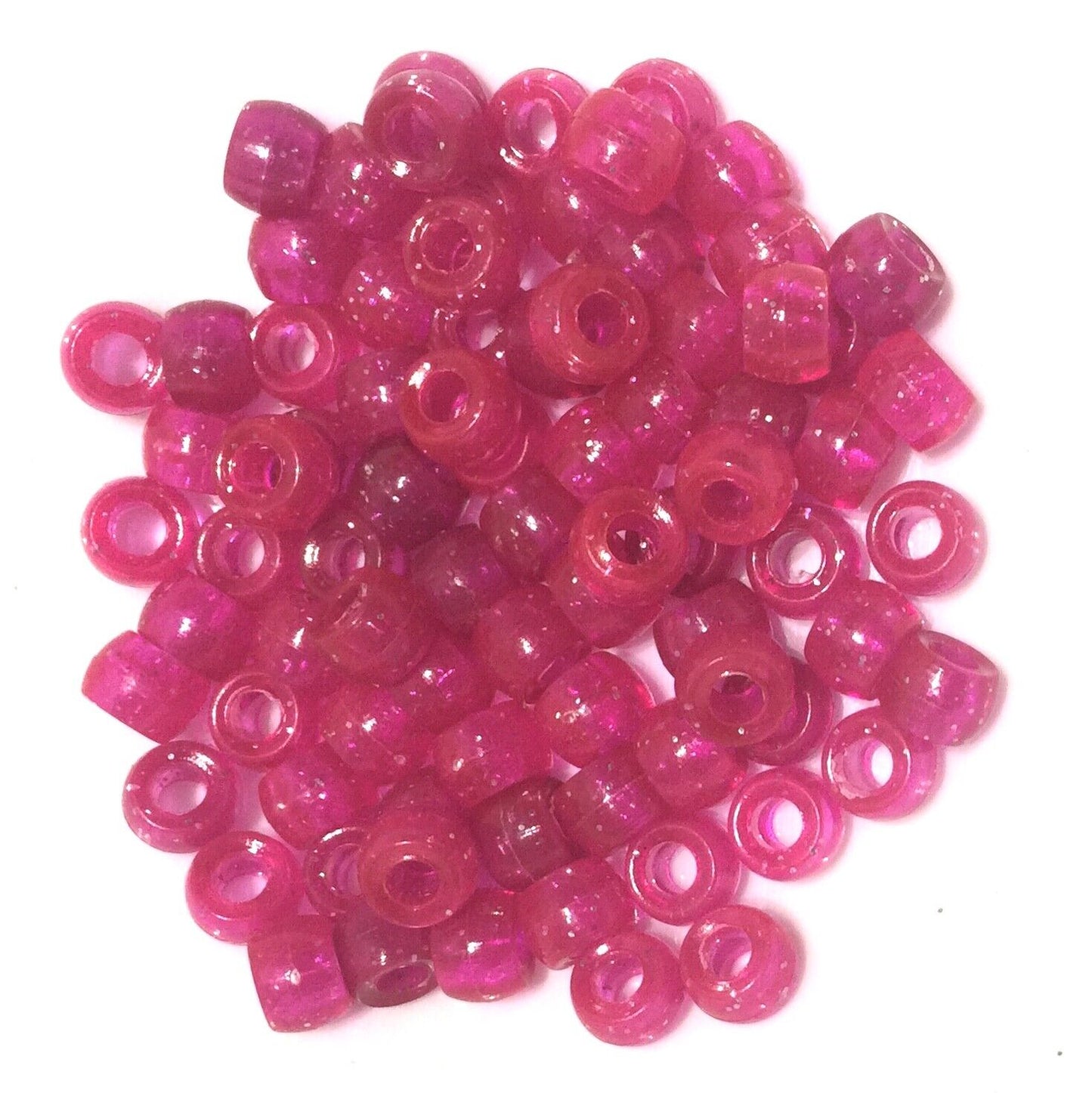 200x Mix Coloured Acrylic Pony Beads - Choose Between Glitter, Opaque, Metallic