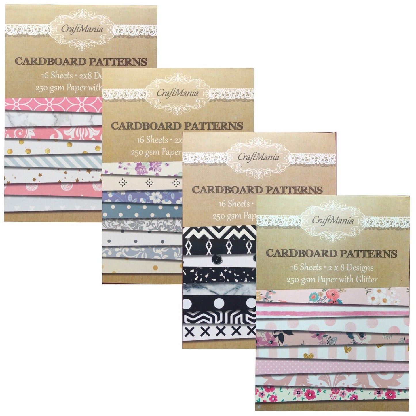 Craftmania Mixed Card Patterns 250gsm Design Pad - Choose Your Theme