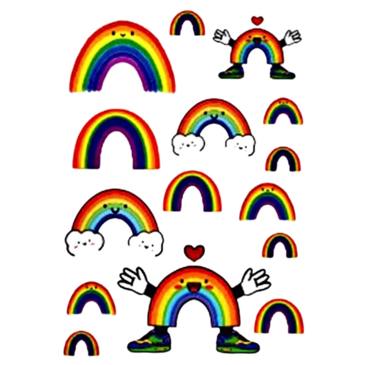 1x Large Sheet A3 Multi Rainbow Removable Window Stickers