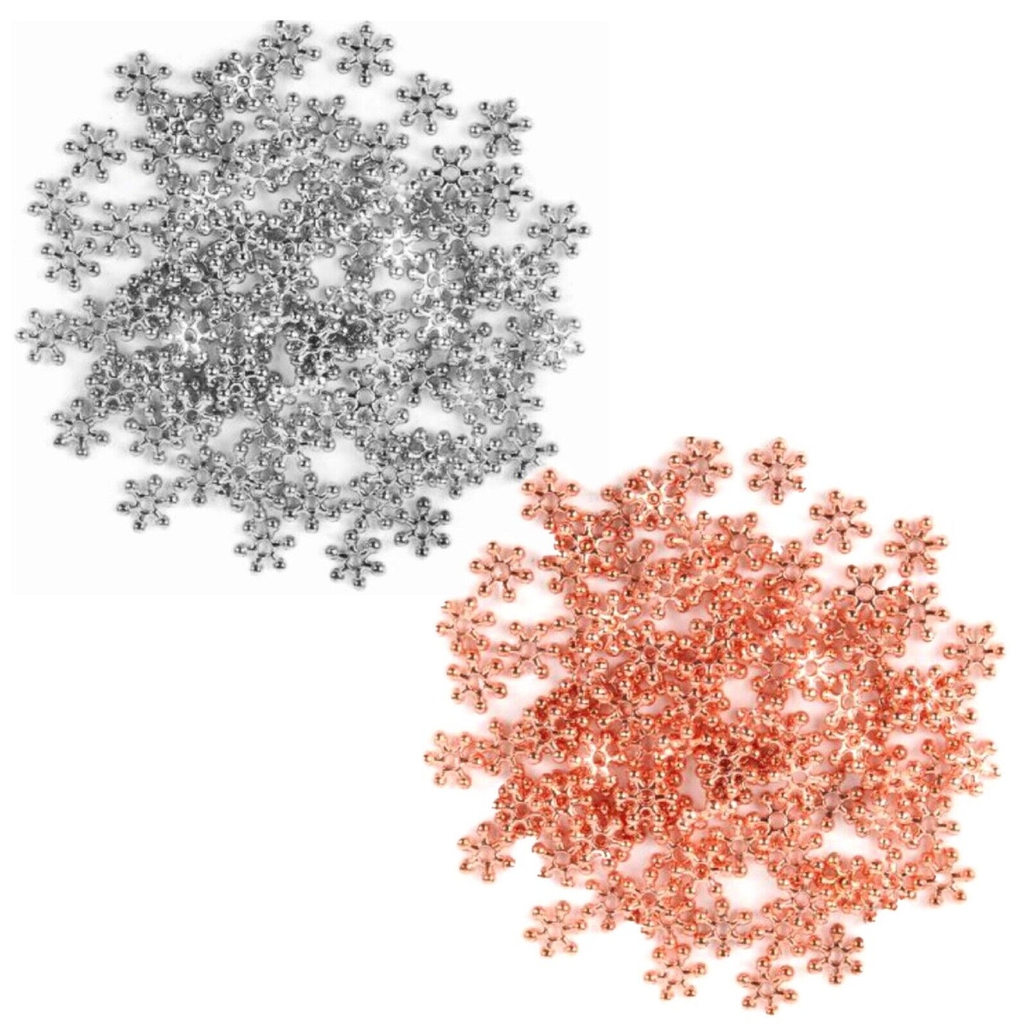 100x Metallic Snowflakes 8mm Spacer Beads Acrylic Spacer Beads