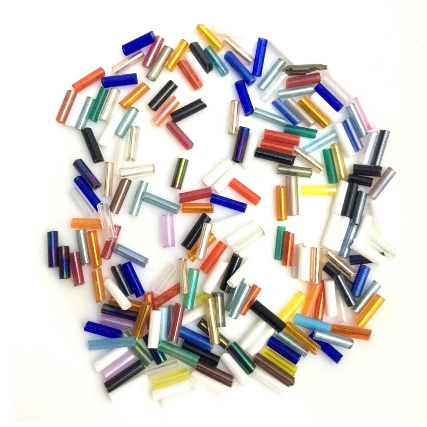 1100+ Bugle Glass 6.5-7.5mm Tube Seed Beads - Choose Your Colour