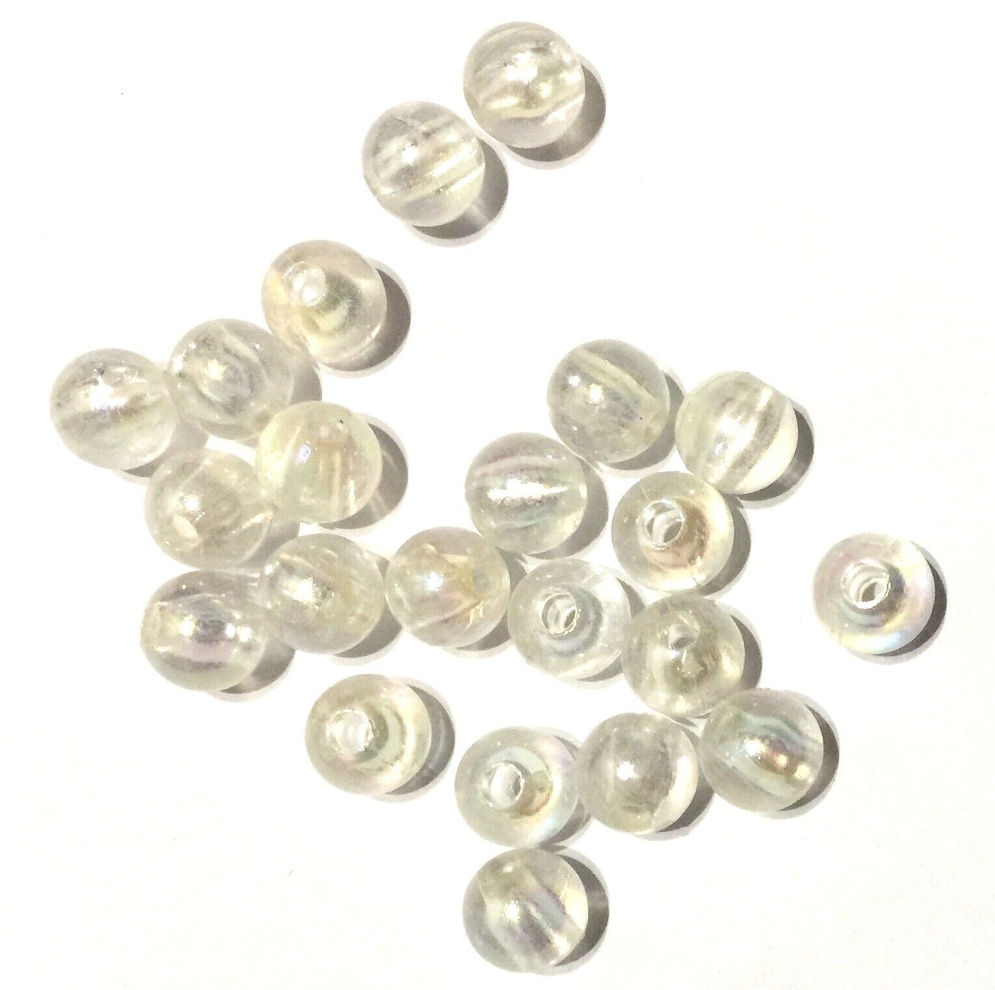 100x Acrylic 8mm Iridescent Coloured Beads - Choose Your Colour