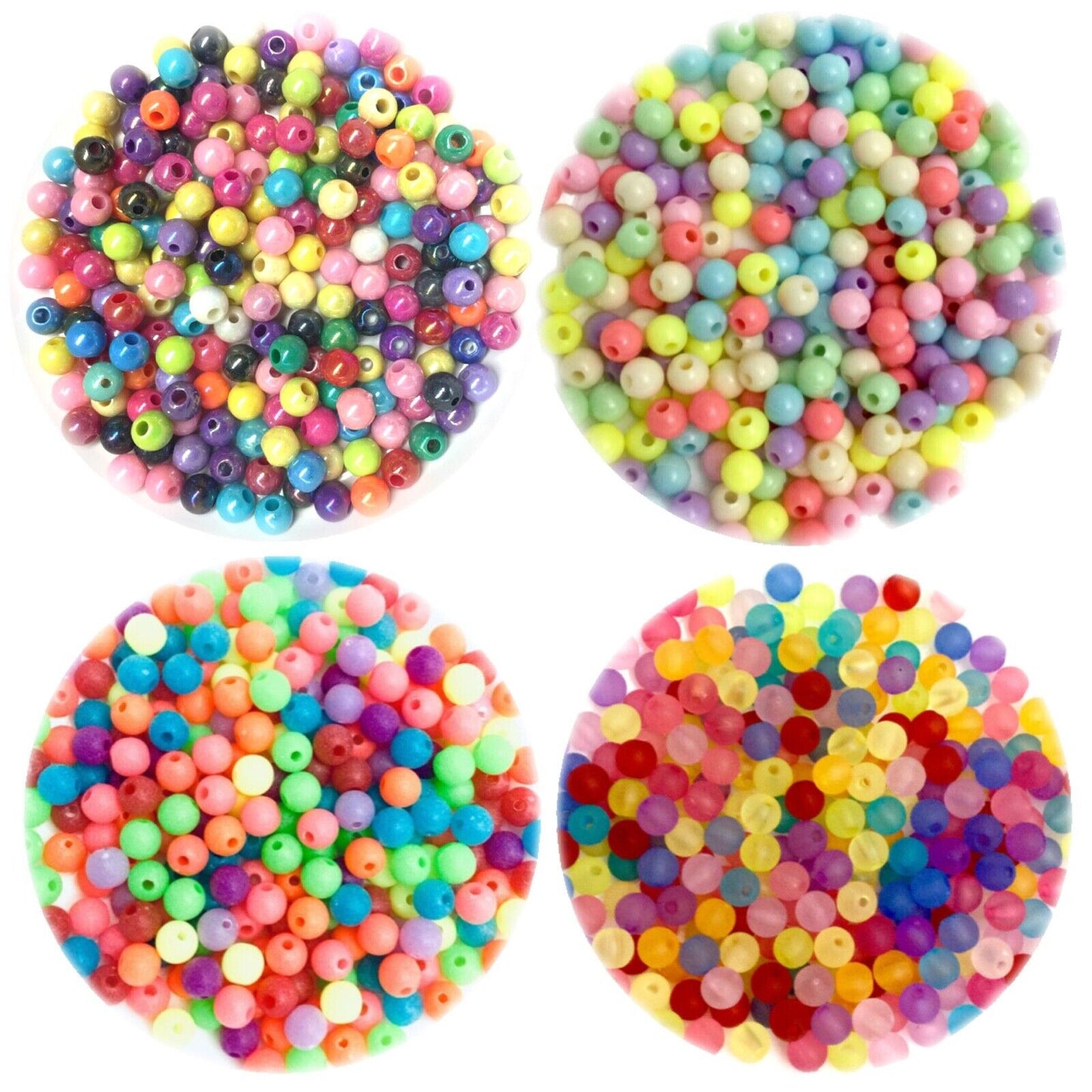 200x Mix Coloured 6mm Spacer Beads - Pick Your Style
