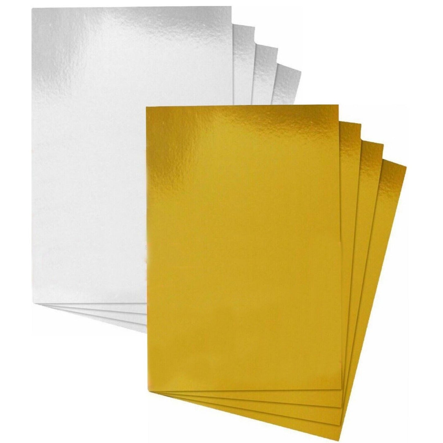 8x Sheets of A4 Board Card Craft - Gold/Silver, Metallic, Glitter, Holographic