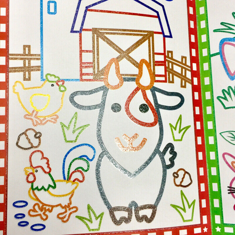 Kids Glitter Colouring Book - 2x Cover Theme to Choose