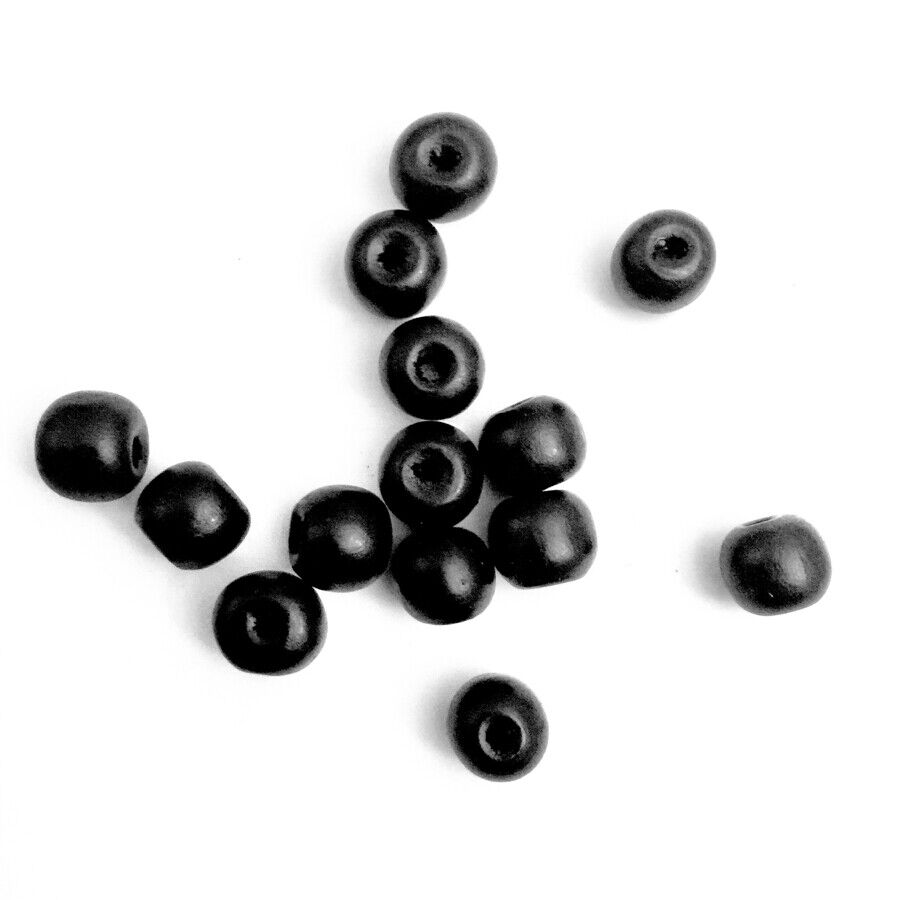 100x Round Wooden 8mm-10mm Beads - Choose Your Colour and Size