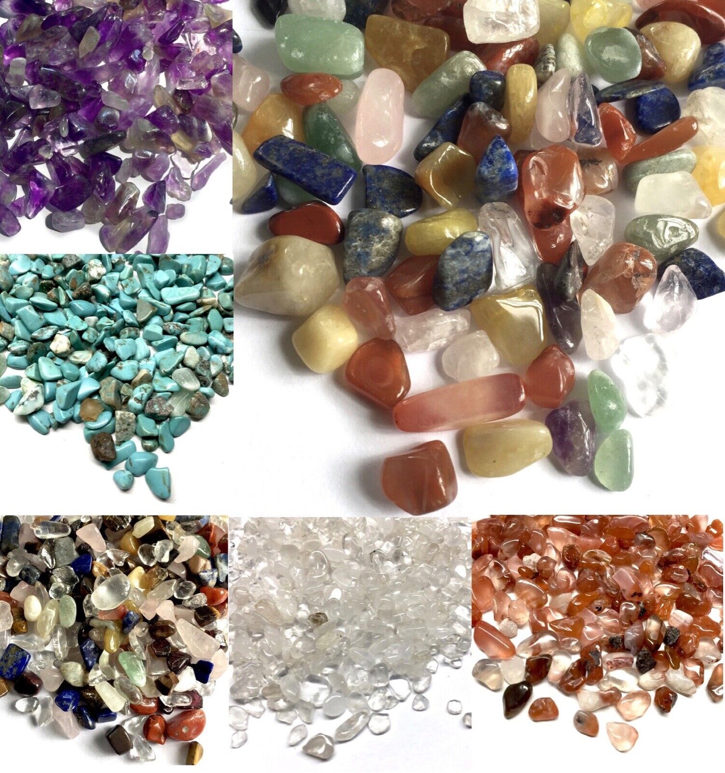 40g Natural Stone Gemstone Crystal 4mm-20mm Chips Nuggets No Holes