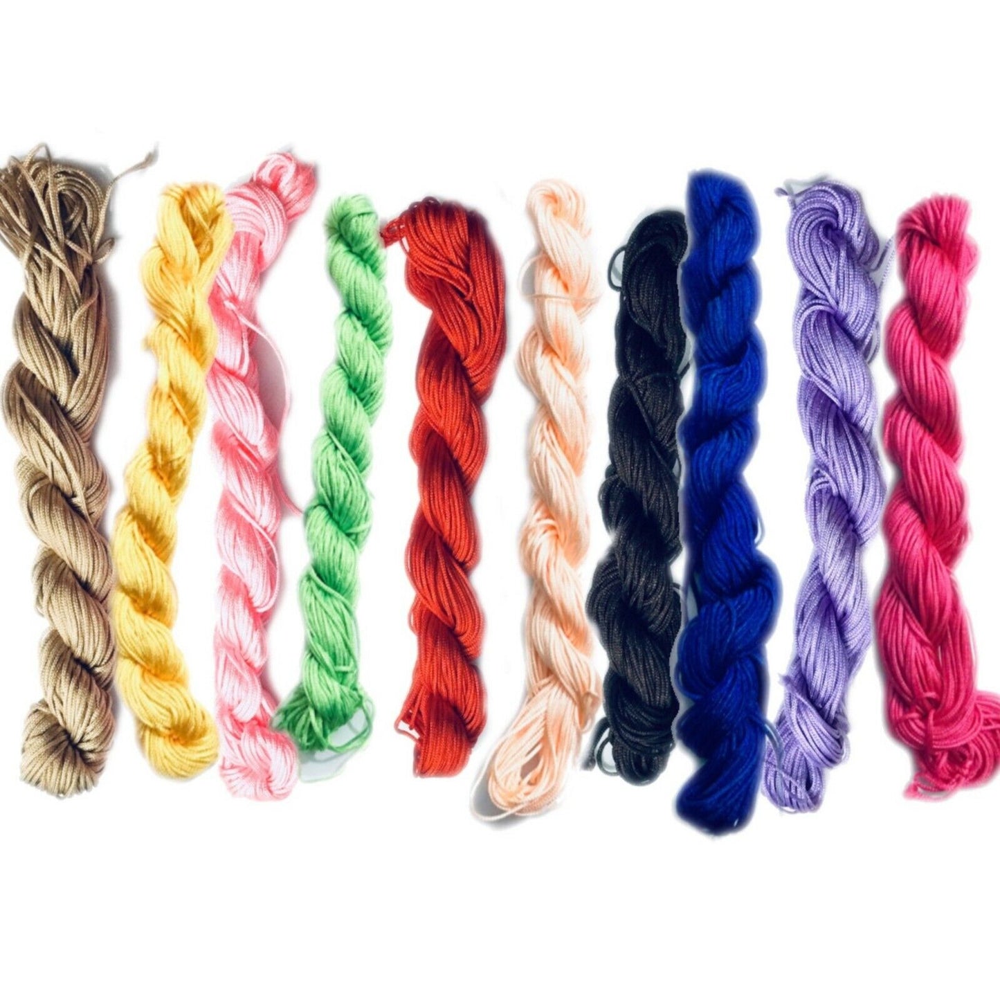 20x Yards Macrame Rattail 1mm Shamballa Nylon Cord - Pick your colour