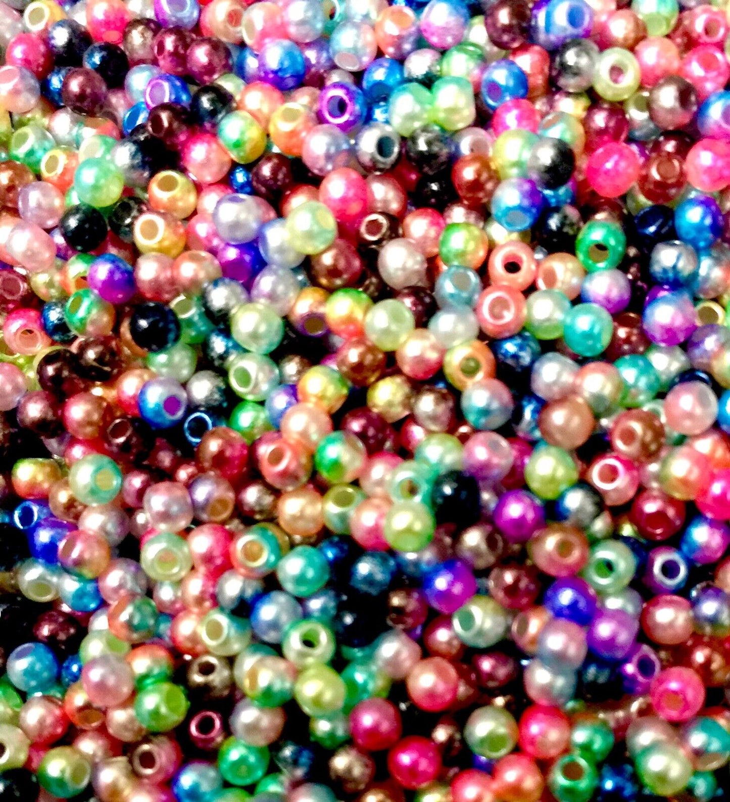1000x Tiny 3mm Acrylic Faux Pearl Beads for Jewellery Making - Pick Your Colour