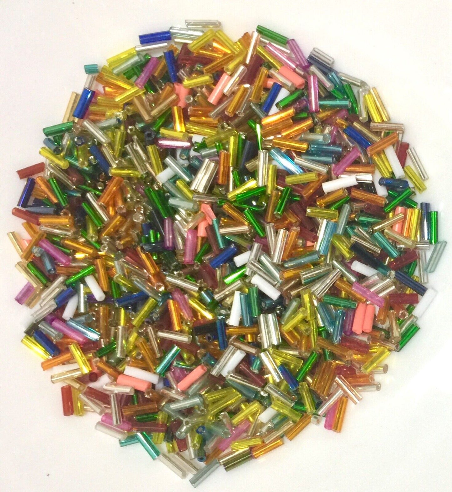 1100+ Bugle Glass 6.5-7.5mm Tube Seed Beads - Choose Your Colour