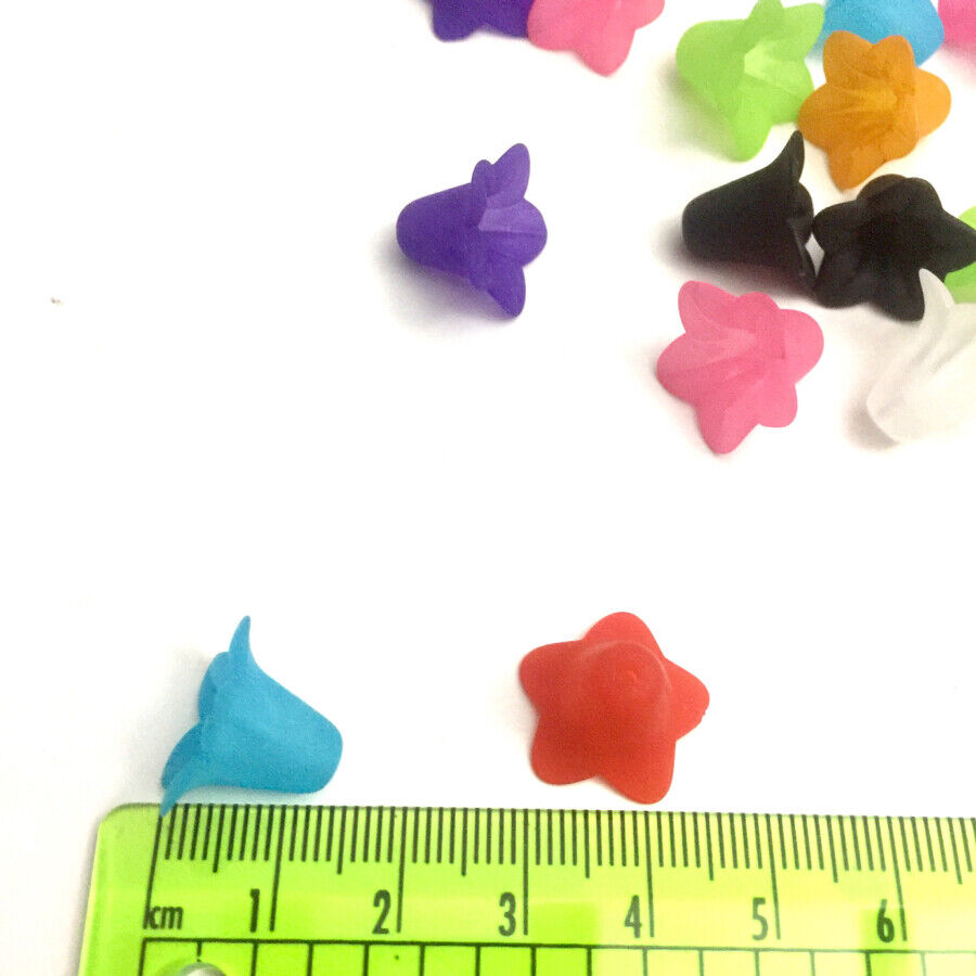 30x Large Frosted or Opaque Acrylic Flower Bead Caps 17x12mm - Pick Your Colour