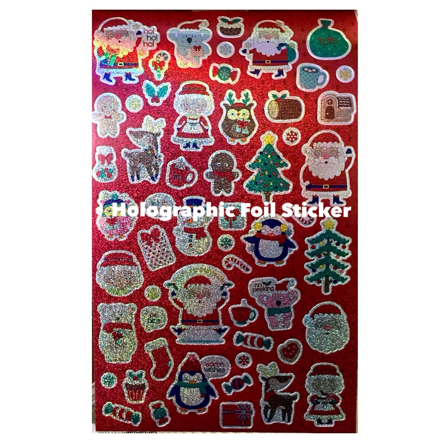 6x Sheet Christmas Holiday Die-Cut Sticker Book - Choose Your Design