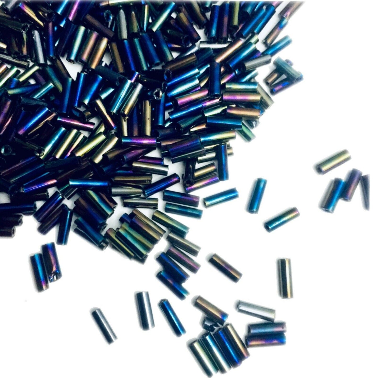 1100+ Bugle Glass 6.5-7.5mm Tube Seed Beads - Choose Your Colour