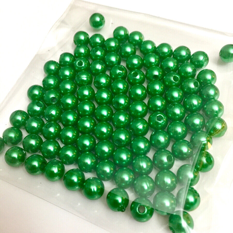 100x Acrylic 8mm Faux Pearl Beads - Choose Your Colour