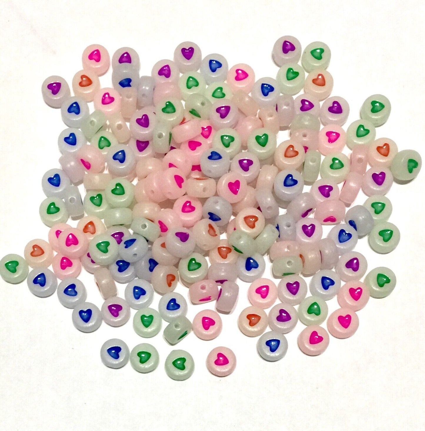 200x English Letter 6mm-7mm Flat Round Beads for Jewellery Making