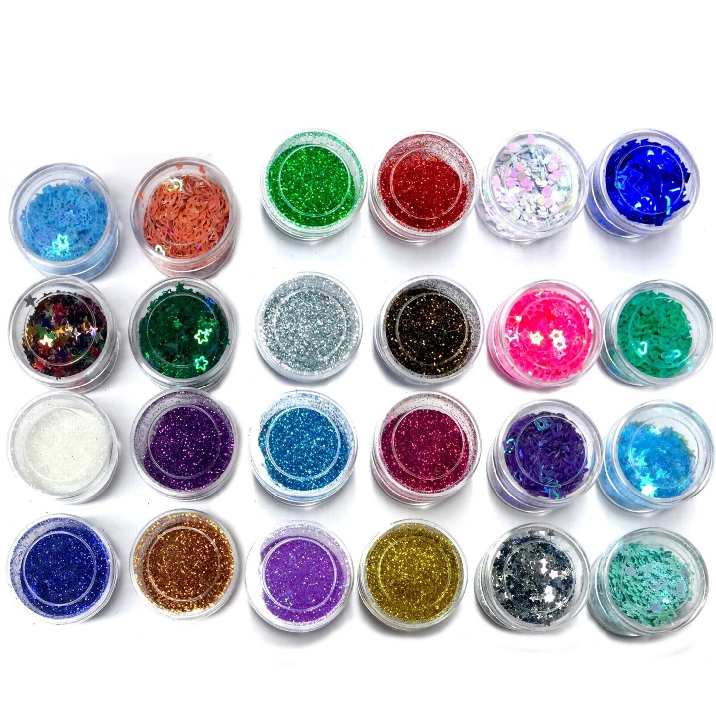 8x Mini Pots of Multi Colour Glitters & Sequins for Shaker Cards & Crafts