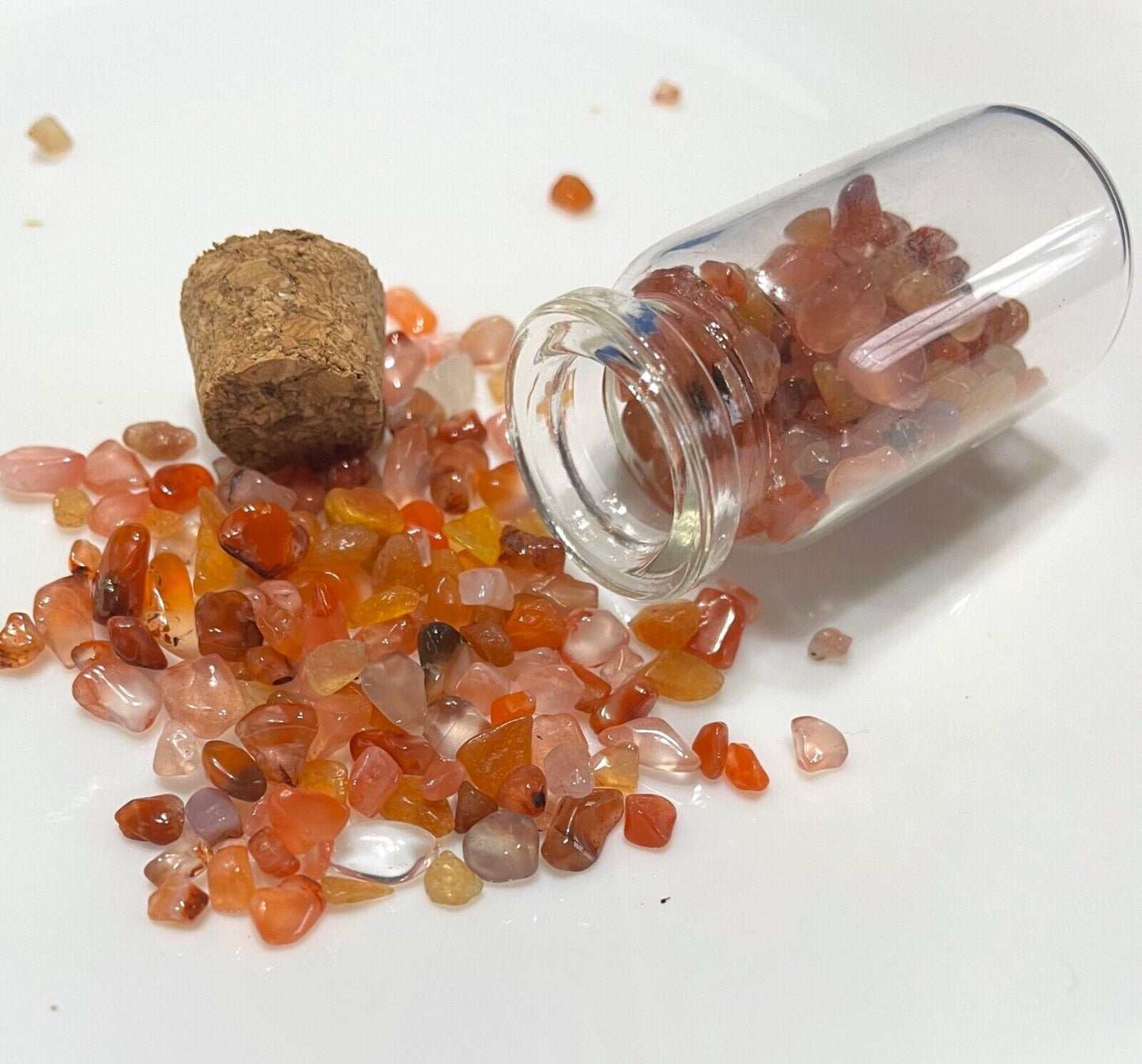 1x Wishing Bottle with Natural Stone Gemstone Chakra Crystal Chips Nuggets
