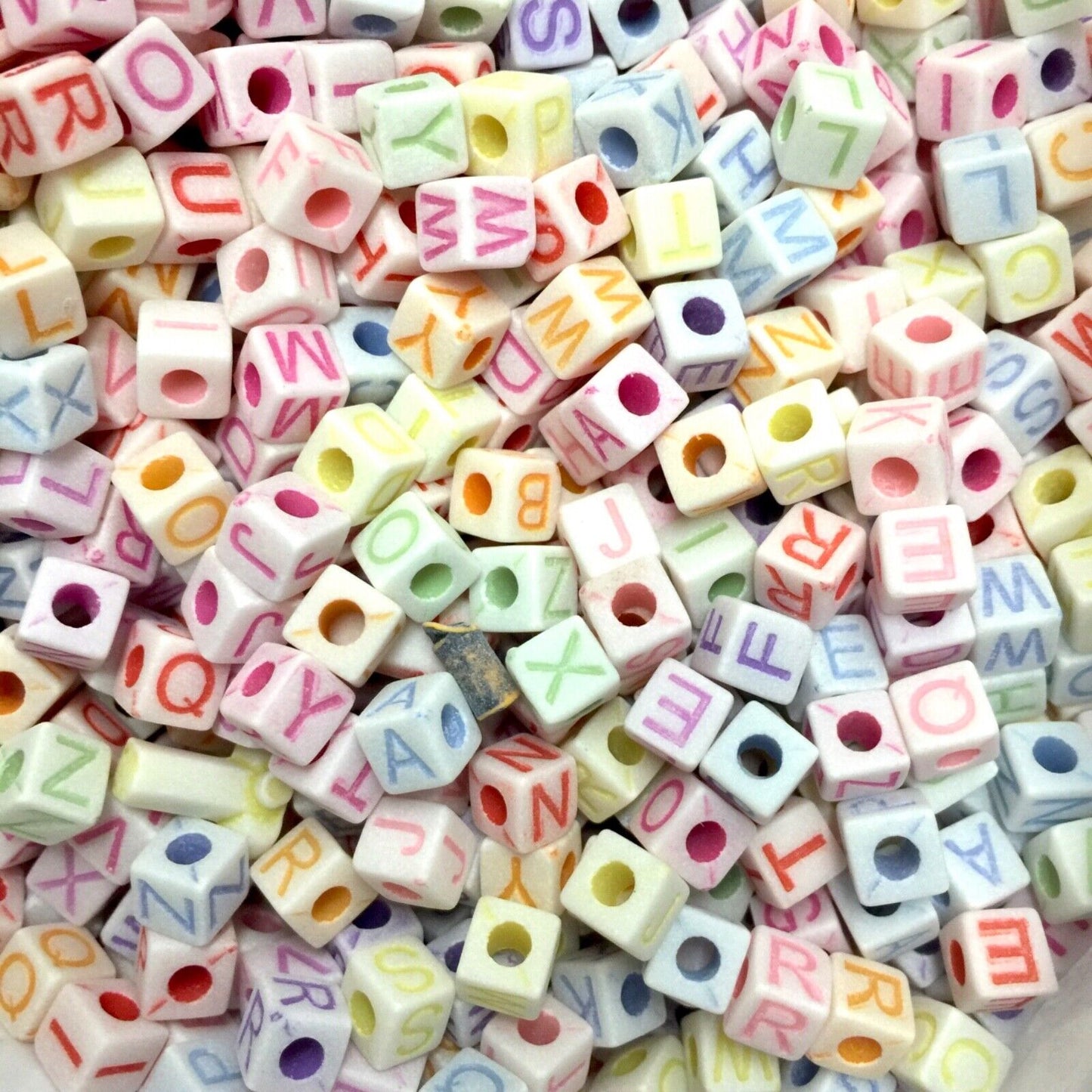 200x Cube Letter Acrylic Beads for Jewellery Making - Pick Your Colour