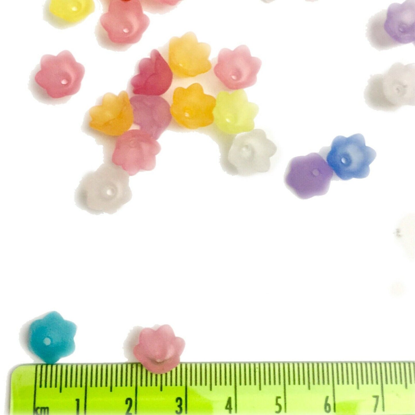 100x Frosted Acrylic Flower Bead Caps 6mm or 8mm - Choose Your Design