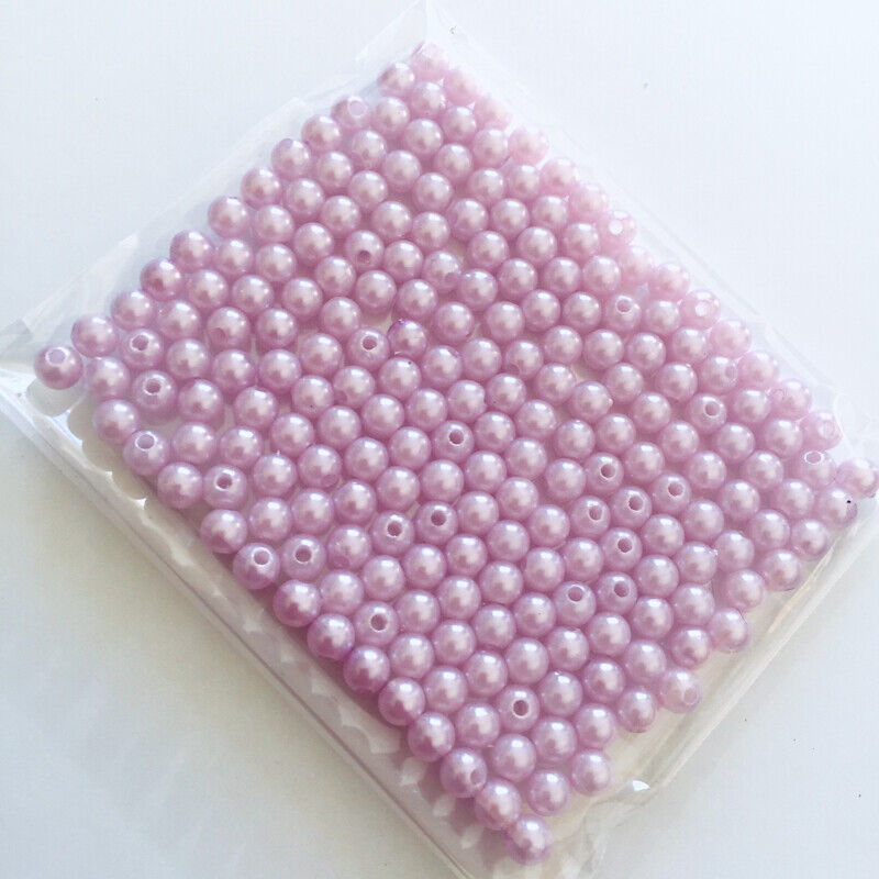 200x Acrylic 6mm Faux Pearl Beads - Choose Your Colour