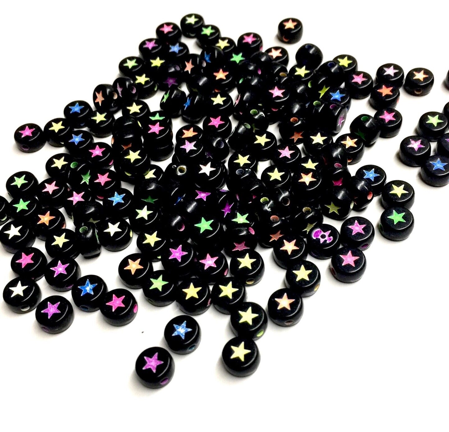100x Mix Coloured Star Shaped Beads - Pick Your Style