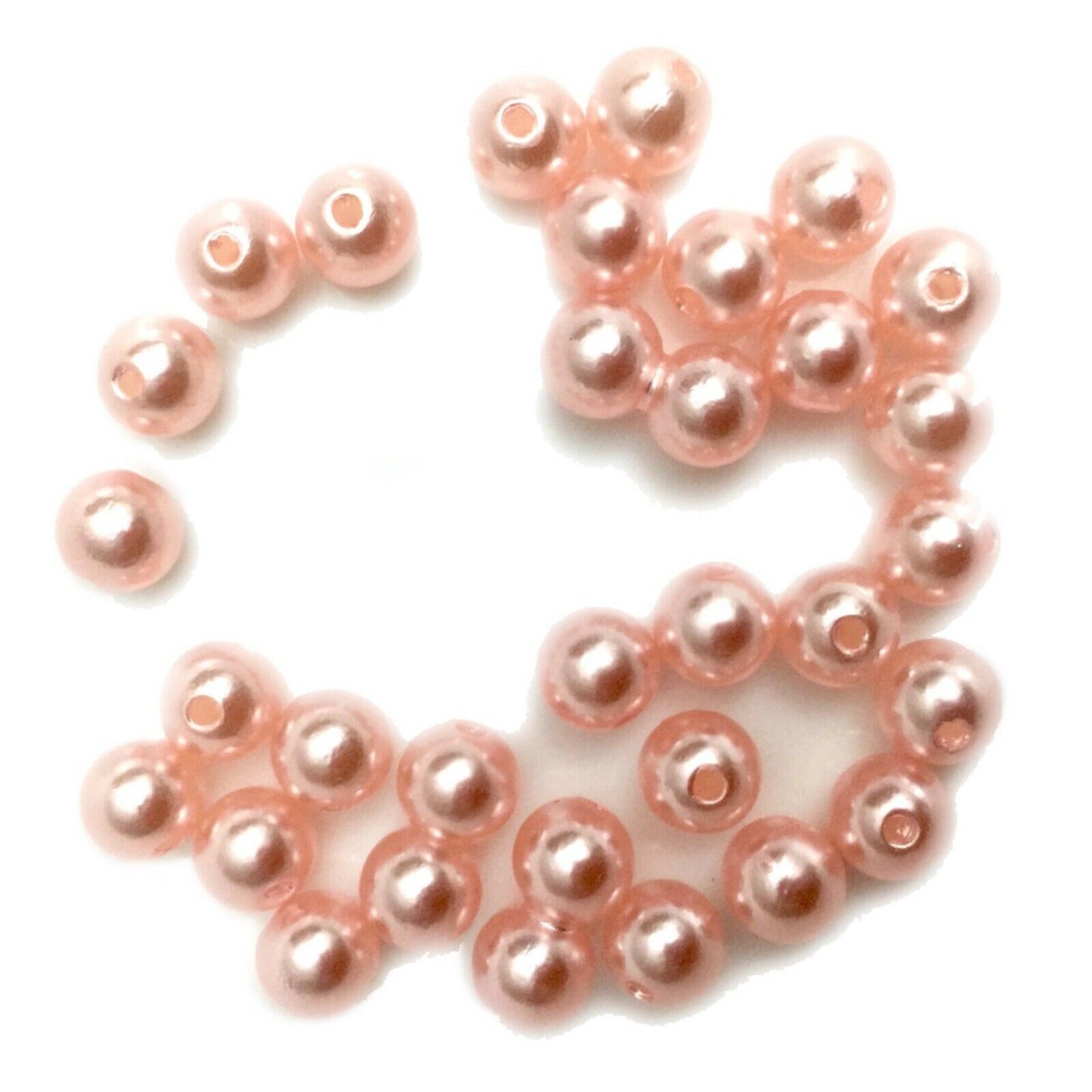 100x Acrylic 8mm Faux Pearl Beads - Choose Your Colour