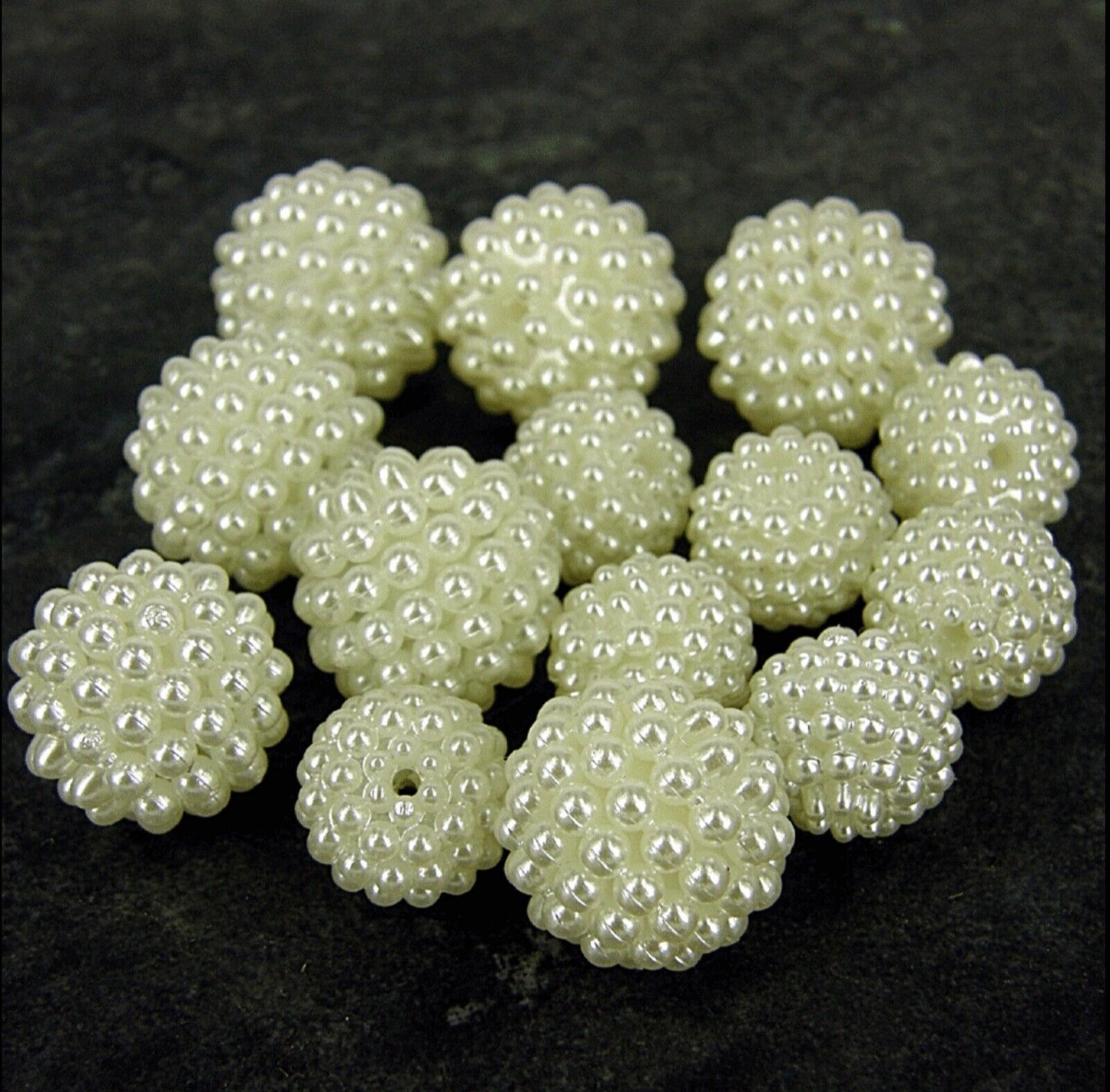 Faux Pearl Cluster Beads (8mm,12mm, 14mm) - Ivory, White or Multi Colour