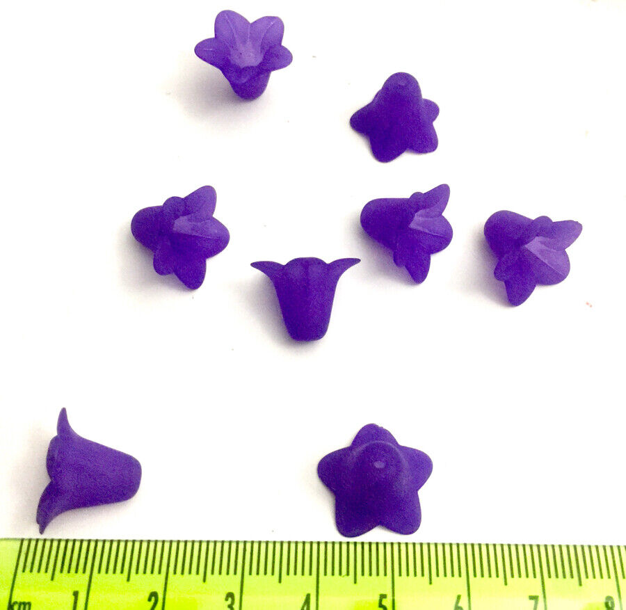 30x Large Frosted or Opaque Acrylic Flower Bead Caps 17x12mm - Pick Your Colour