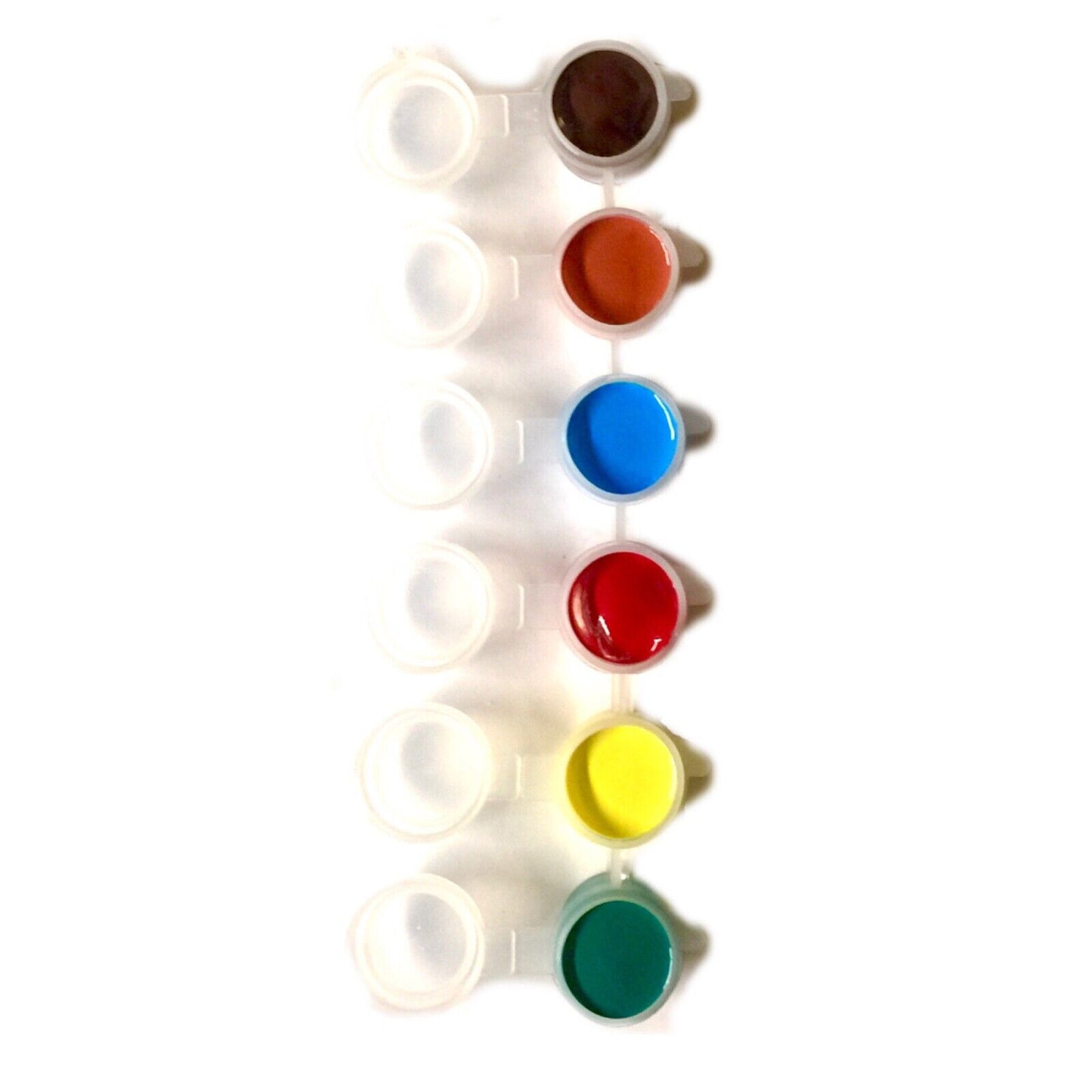 1x Set of 6 Mini Acrylic Paint Pots with Brush - 9 Colour Sets to Choose