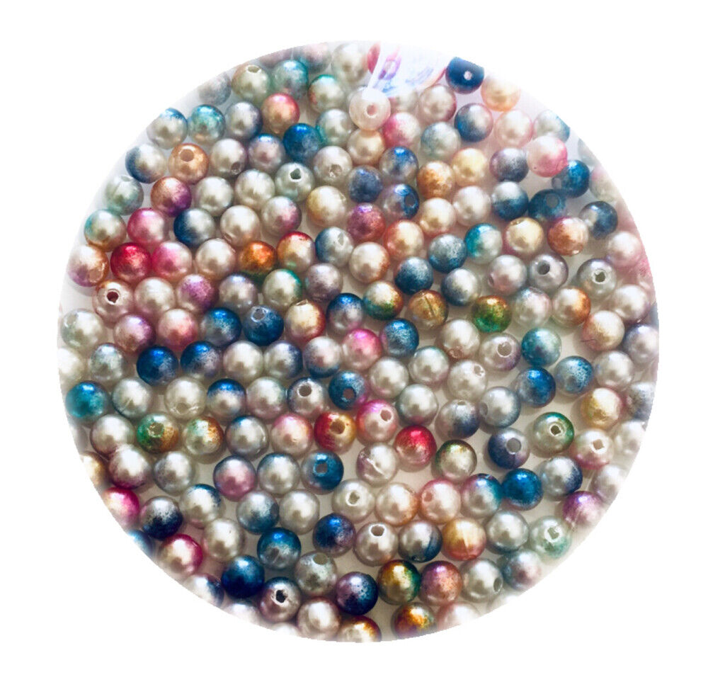 200x Acrylic 6mm Faux Pearl Beads - Choose Your Colour