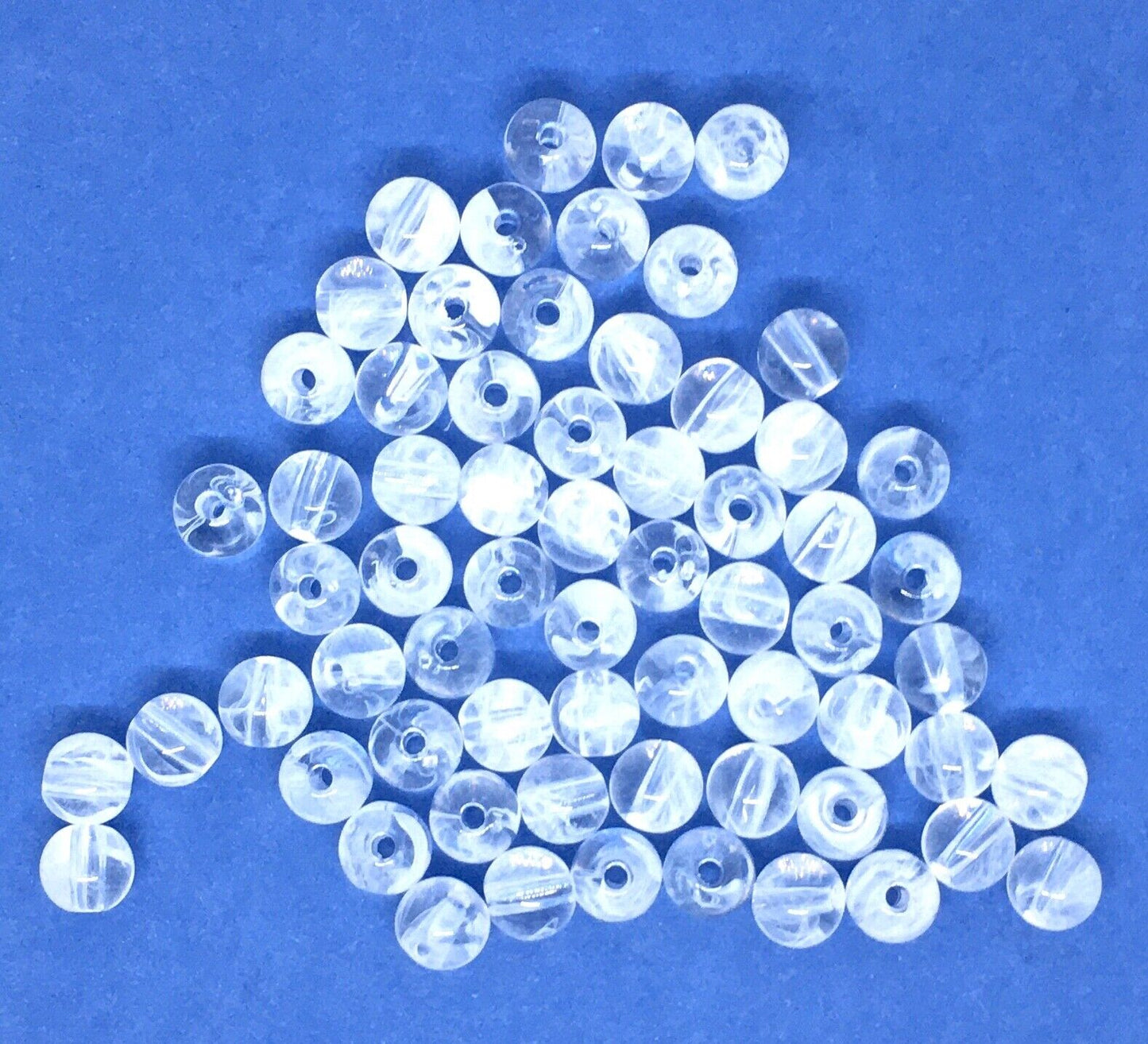 150x White 6mm or 8mm Acrylic Beads for Jewellery Making