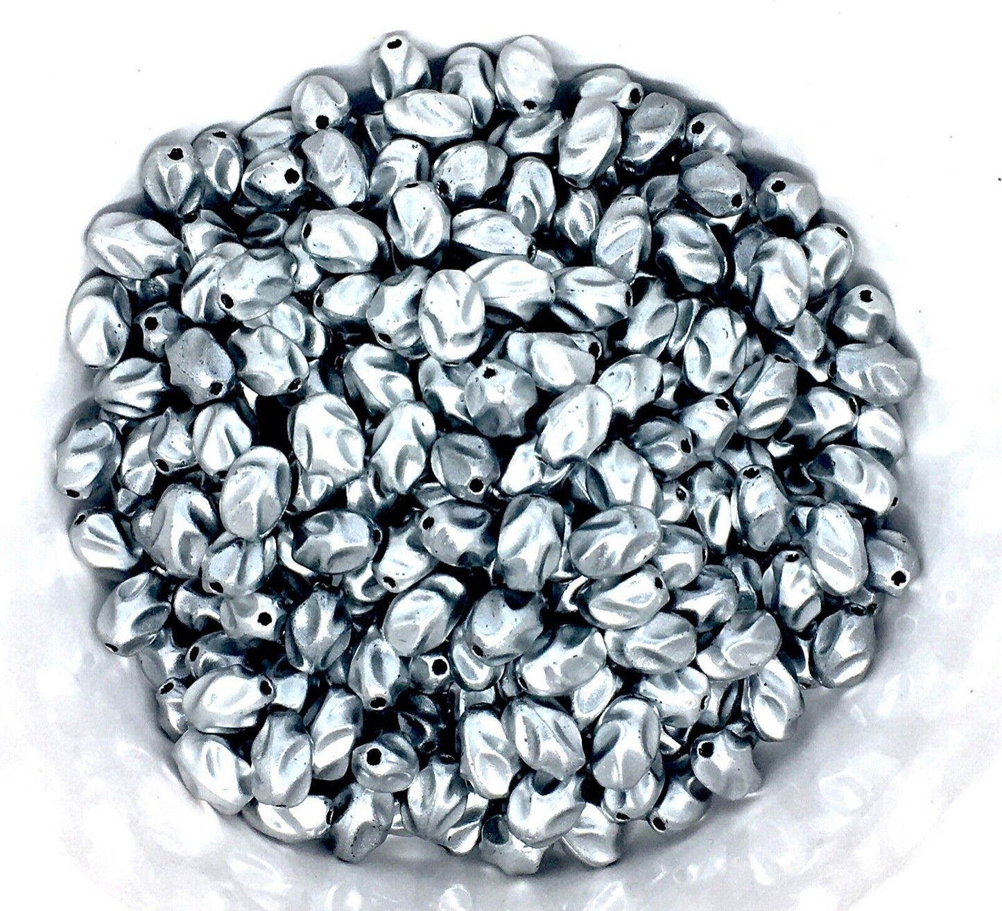 100x Spherical 10mmx5mm Fancy Metallic Acrylic Beads for Jewellery Making