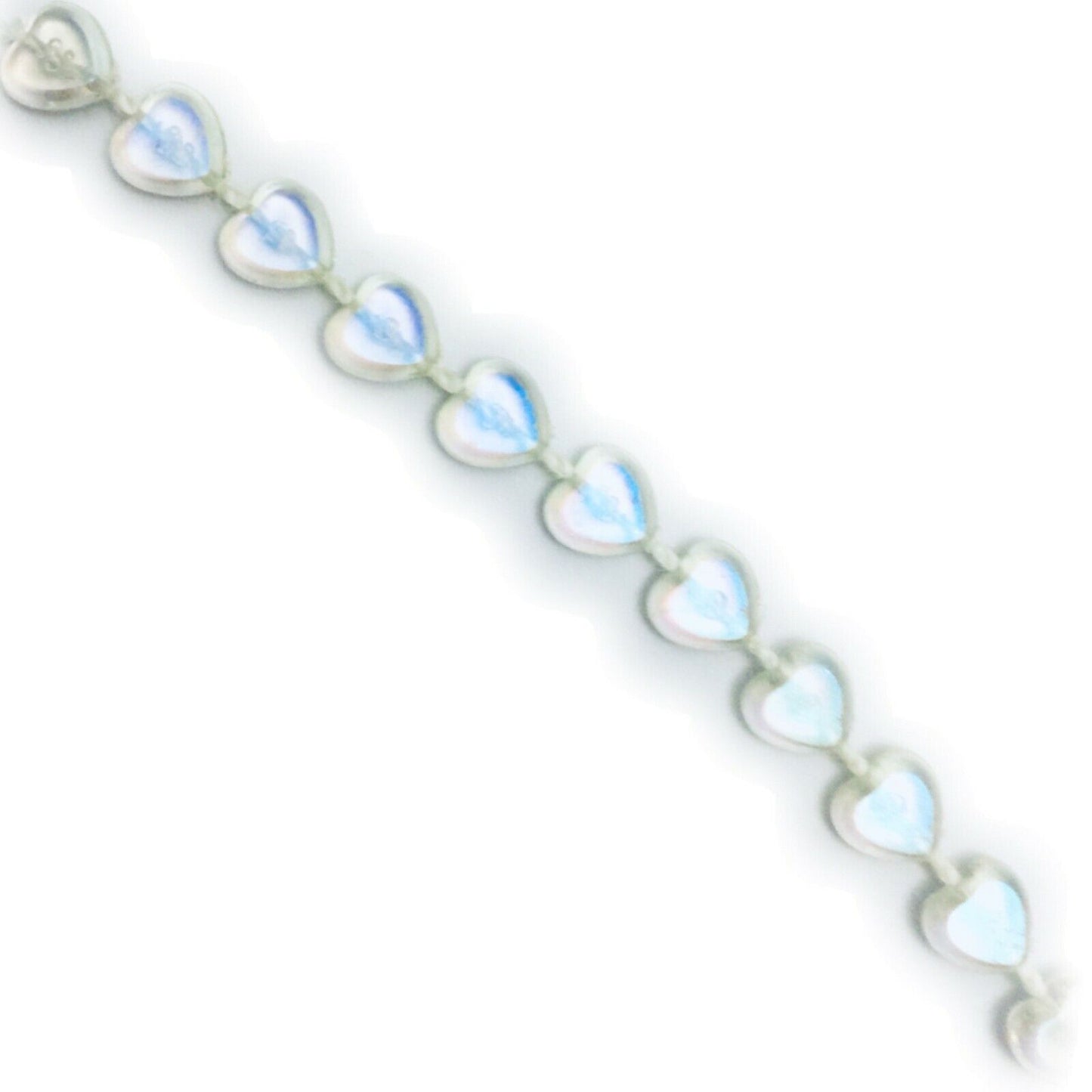 2x yards 6mm Strung Acrylic Mini Heart Beads Trimmings - 2 Colours to Pick
