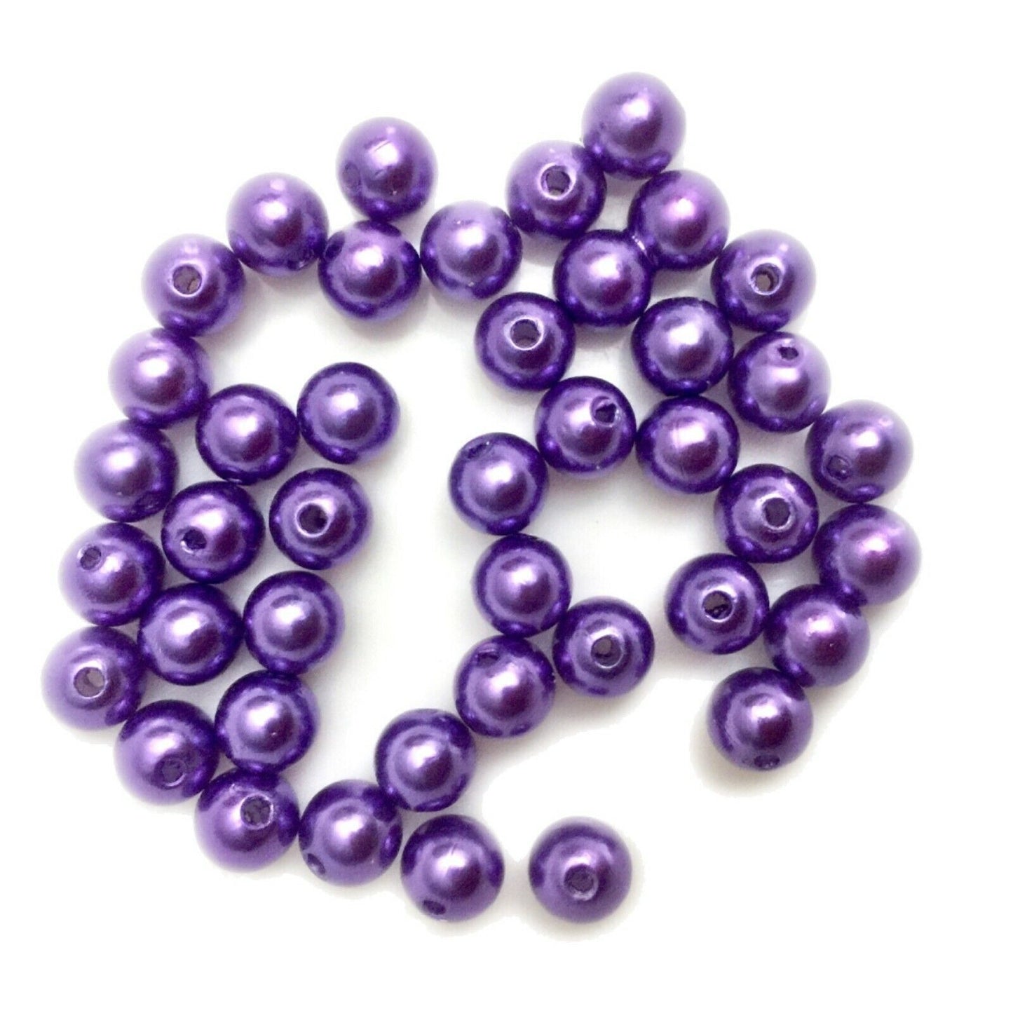 100x Acrylic 8mm Faux Pearl Beads - Choose Your Colour