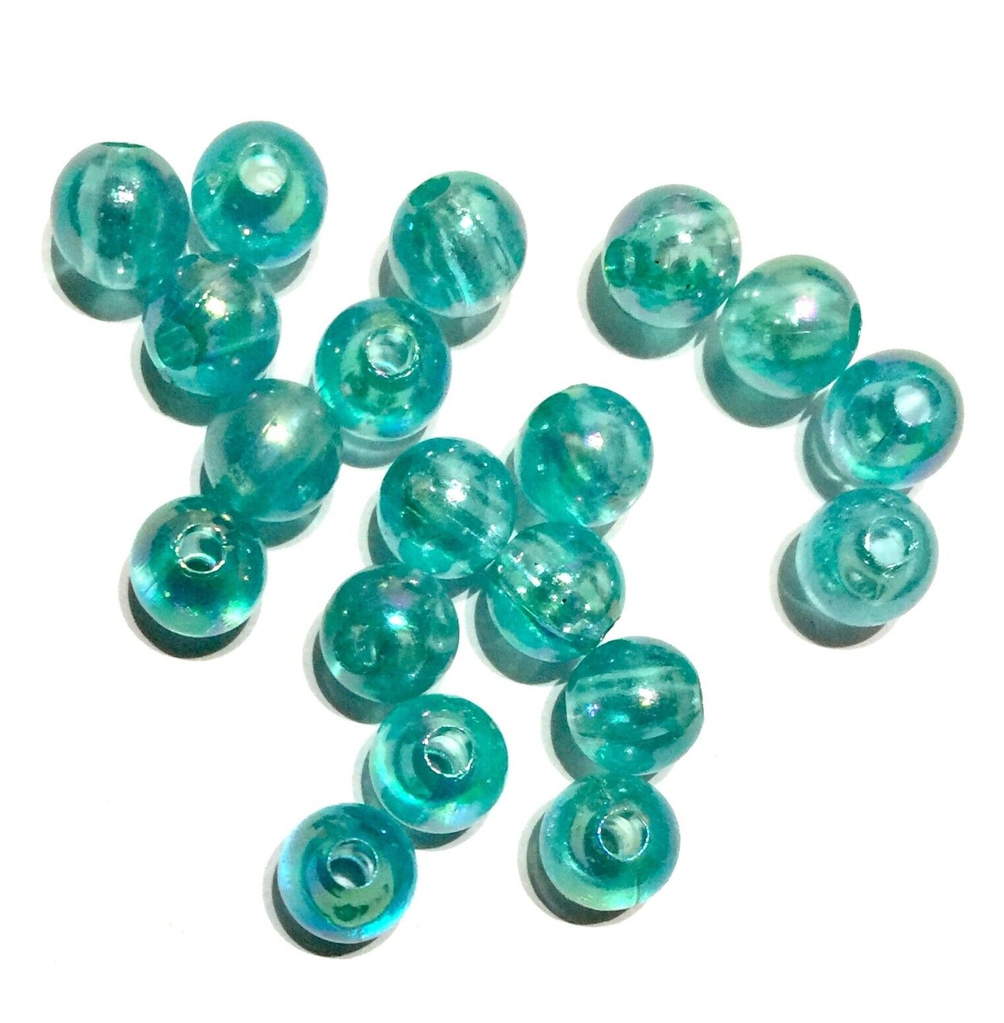 100x Acrylic 8mm Iridescent Coloured Beads - Choose Your Colour