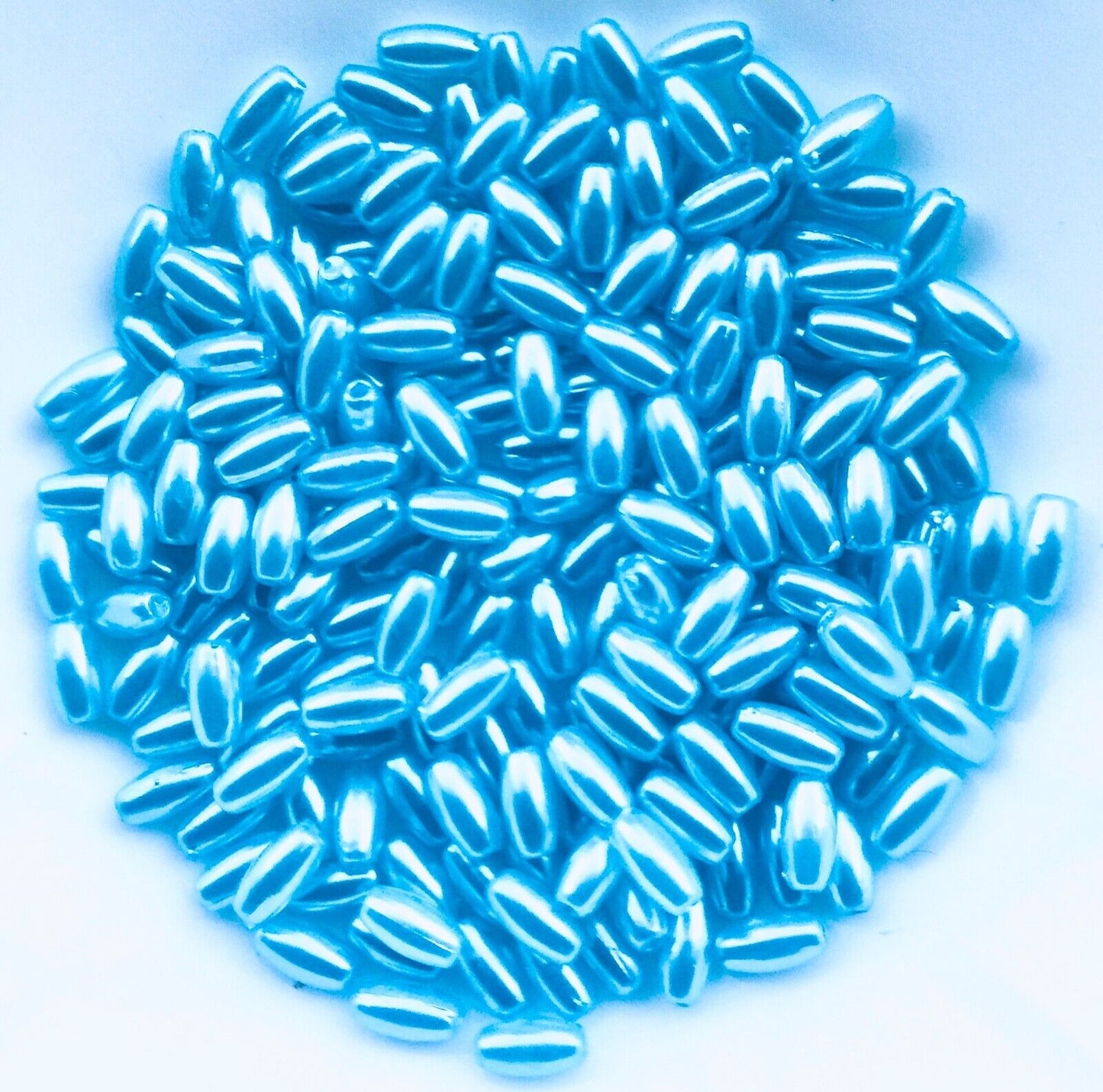 200pcs Rice Pearl 8mmx4mm Acrylic Beads for Jewellery and Sewing Craft