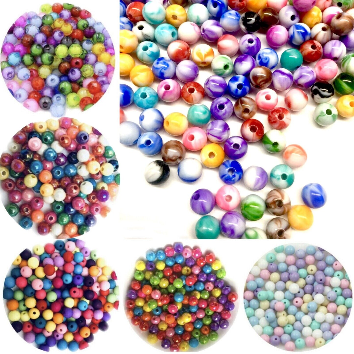 100x Mix Colour Mix Design 8mm Spacer Beads - Pick Your Style