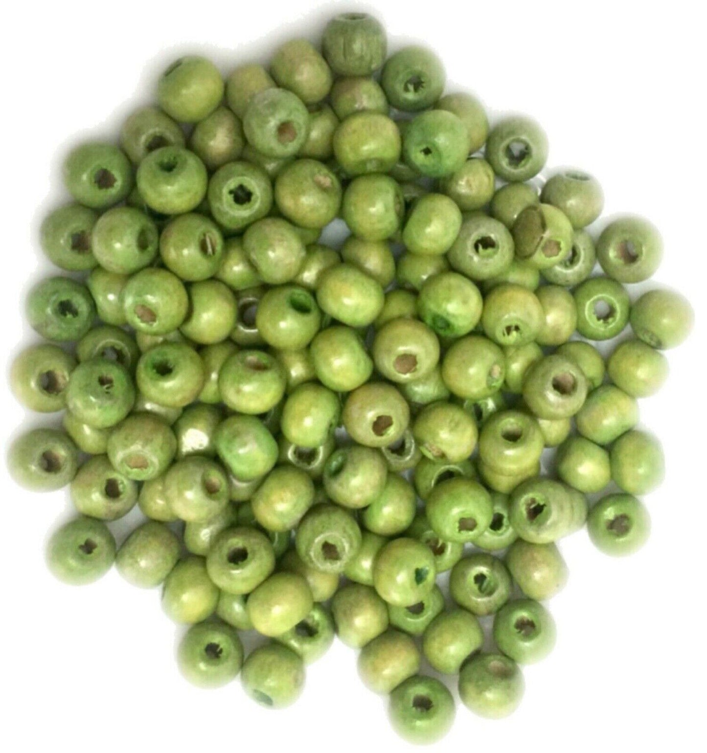 100x Round Wooden 8mm-10mm Beads - Choose Your Colour and Size