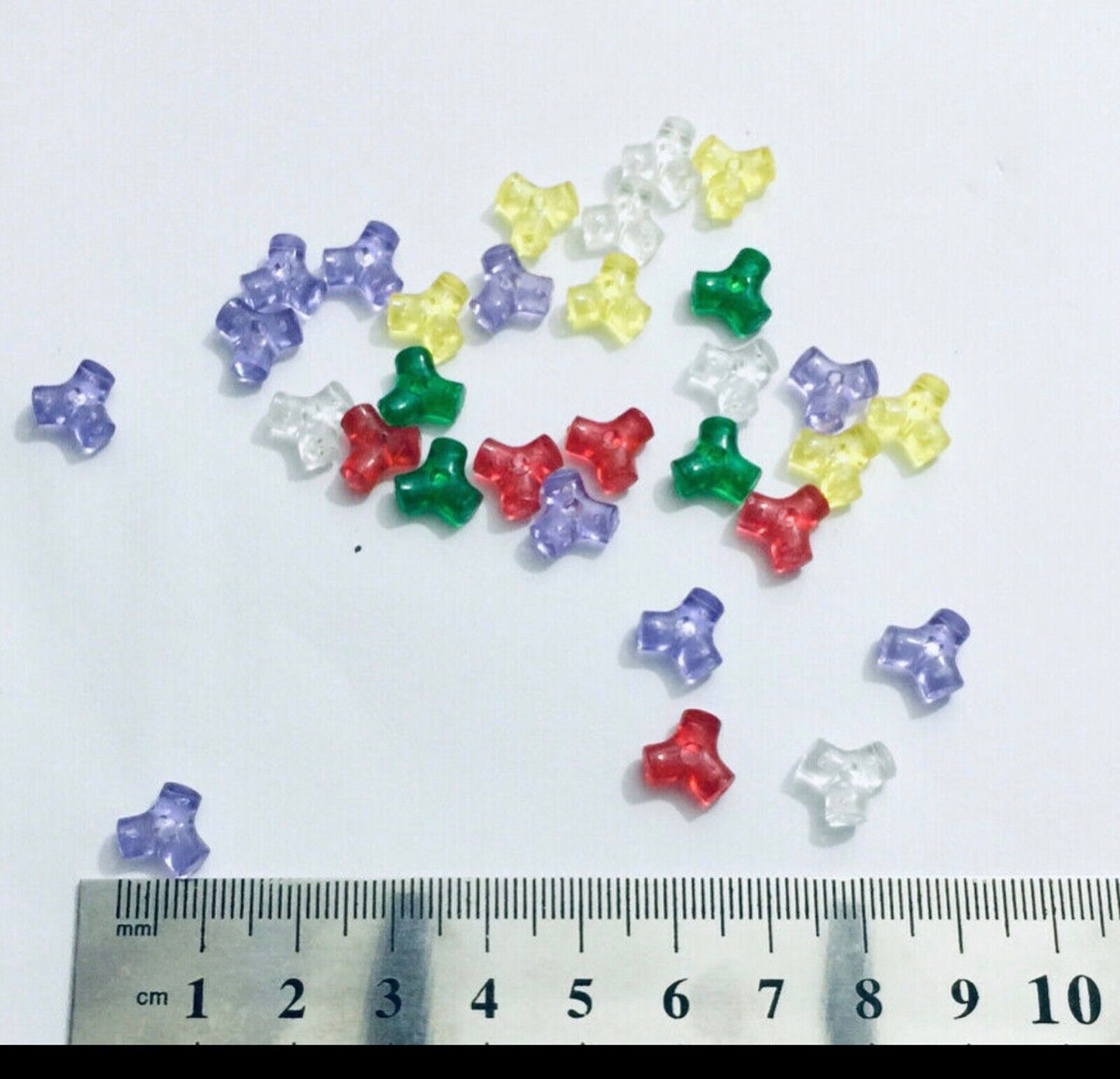 200x Mix Colour 10mm Tri-Beads for Jewellery Craft Making - Choose Your Colour
