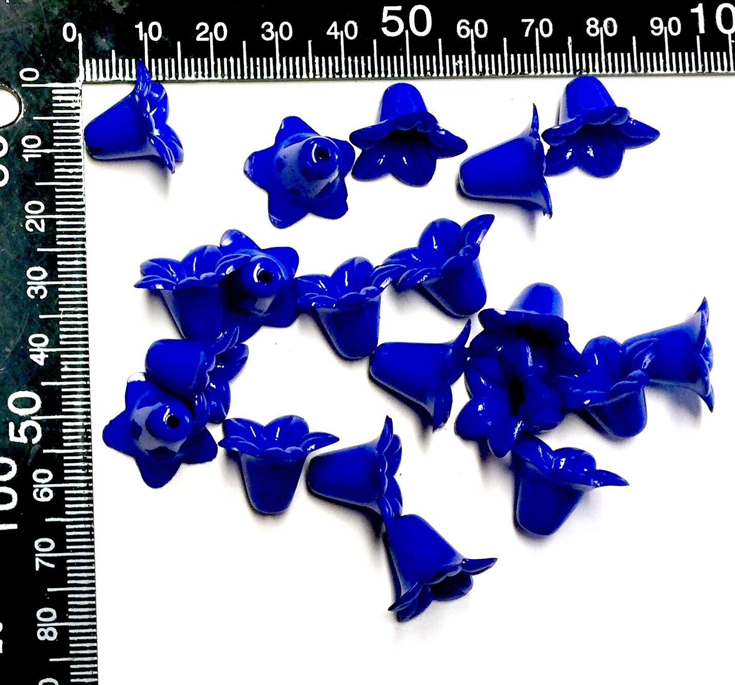 30x Large Frosted or Opaque Acrylic Flower Bead Caps 17x12mm - Pick Your Colour