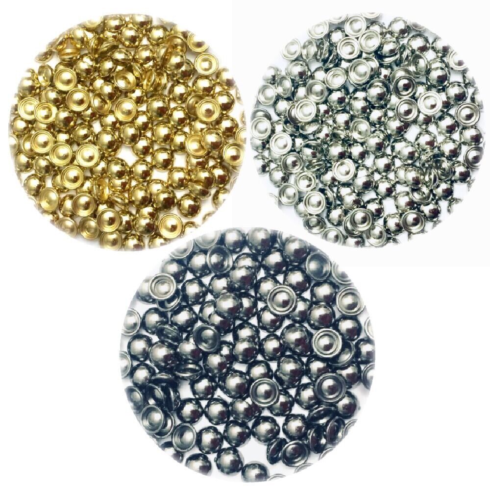 100x Half Pearl 10mm Metallic Flatback Resin Beads - Choose Your Colour