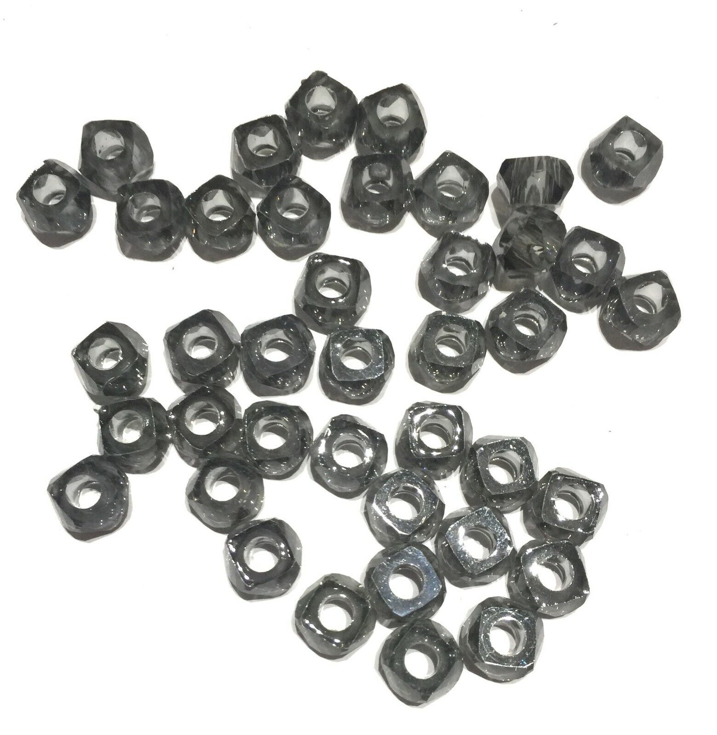 25x Large Hole Faceted 8MMx13mm Acrylic Beads for Jewellery Making