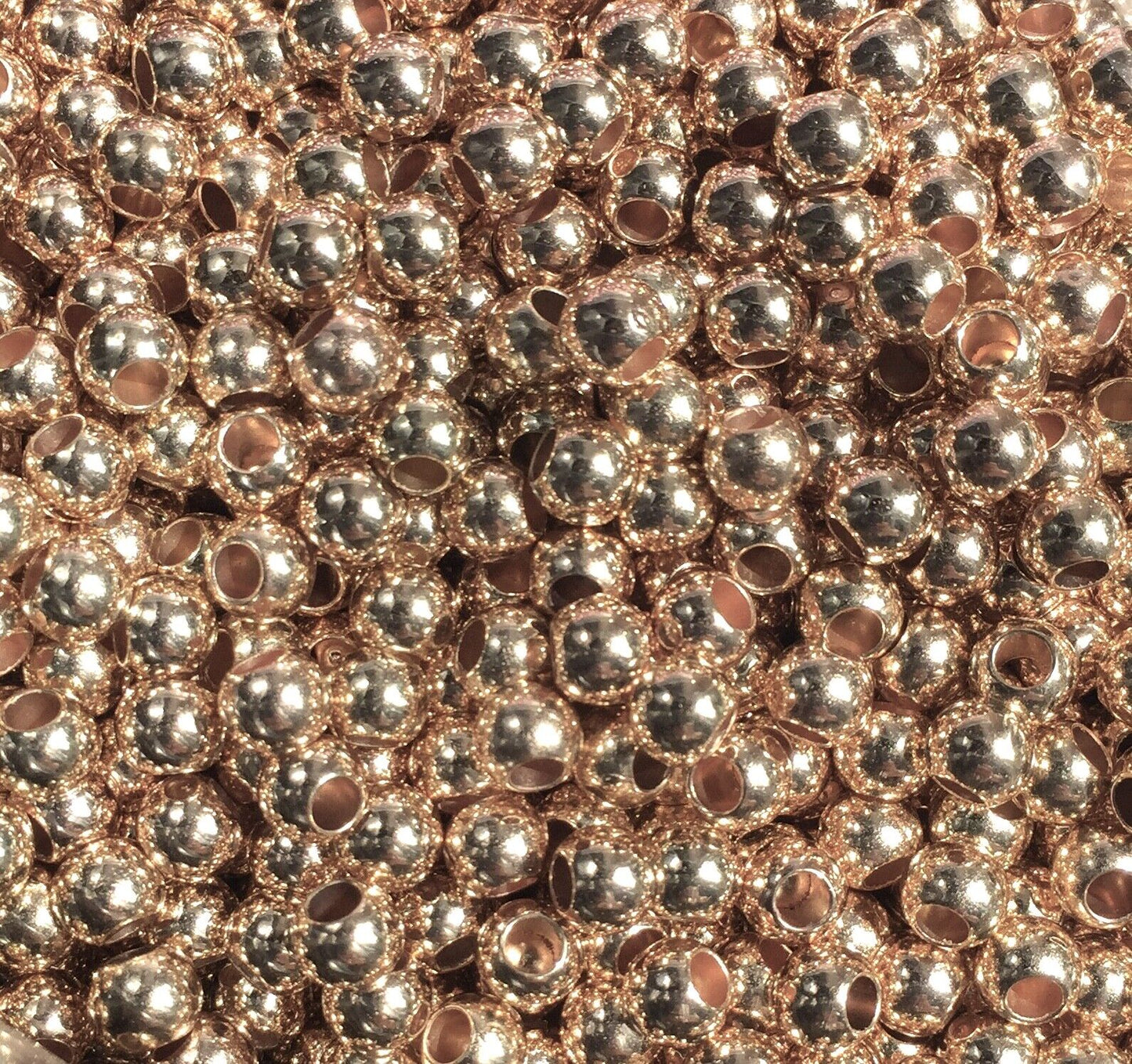 150x Large Hole 6mm Metallic Acrylic Spacer Beads for Jewellery Making