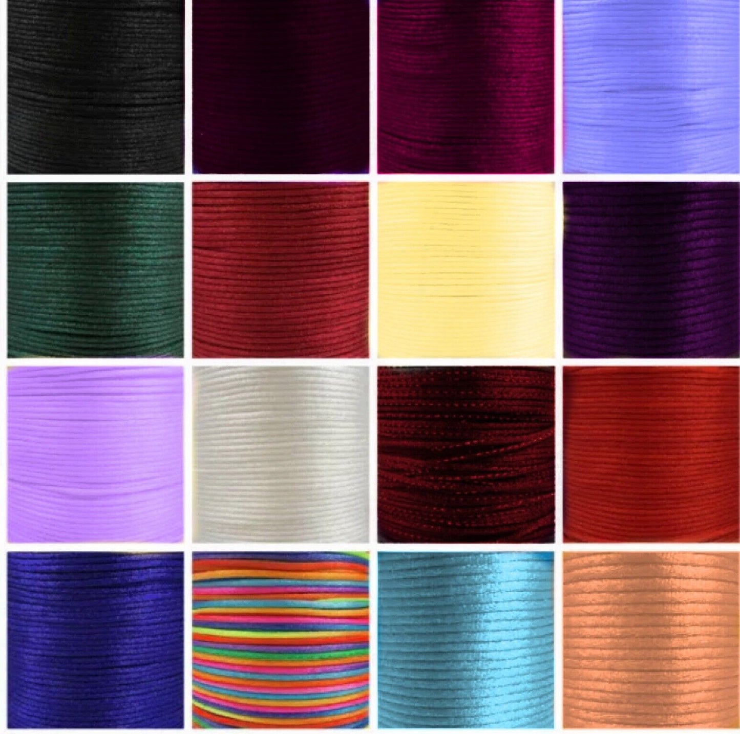 10x Yards Macrame Rattail 3mm Shamballa Cord - Pick your colour