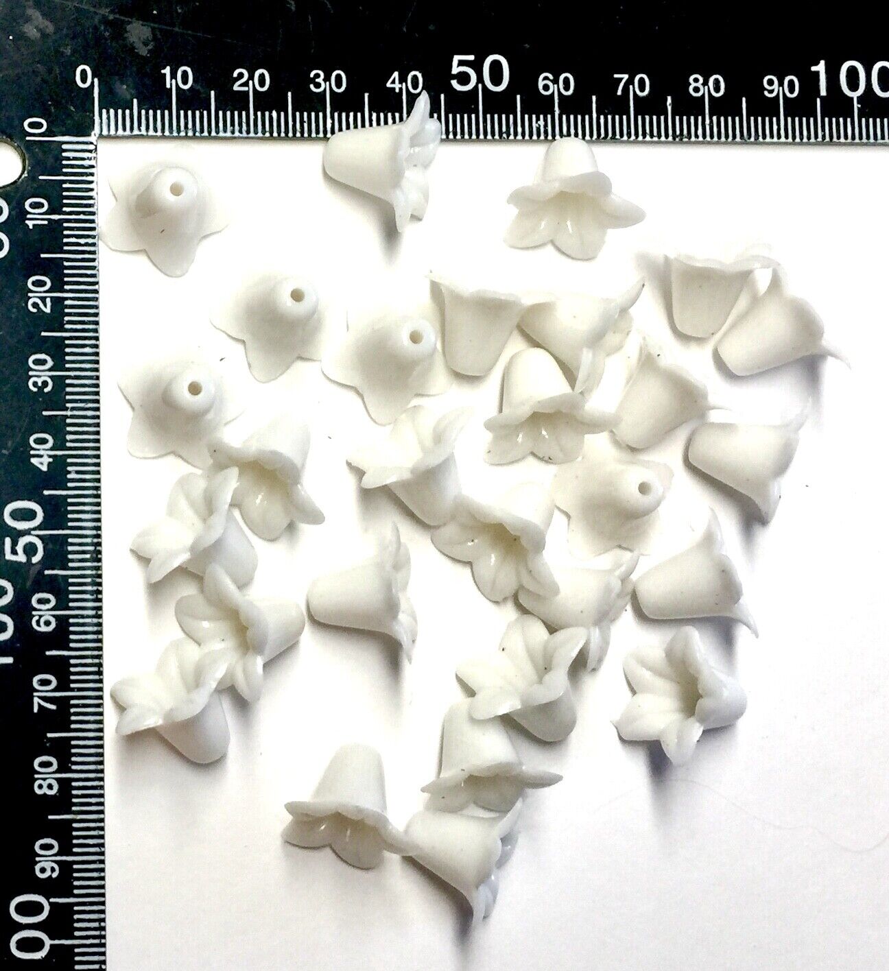 30x Large Frosted or Opaque Acrylic Flower Bead Caps 17x12mm - Pick Your Colour