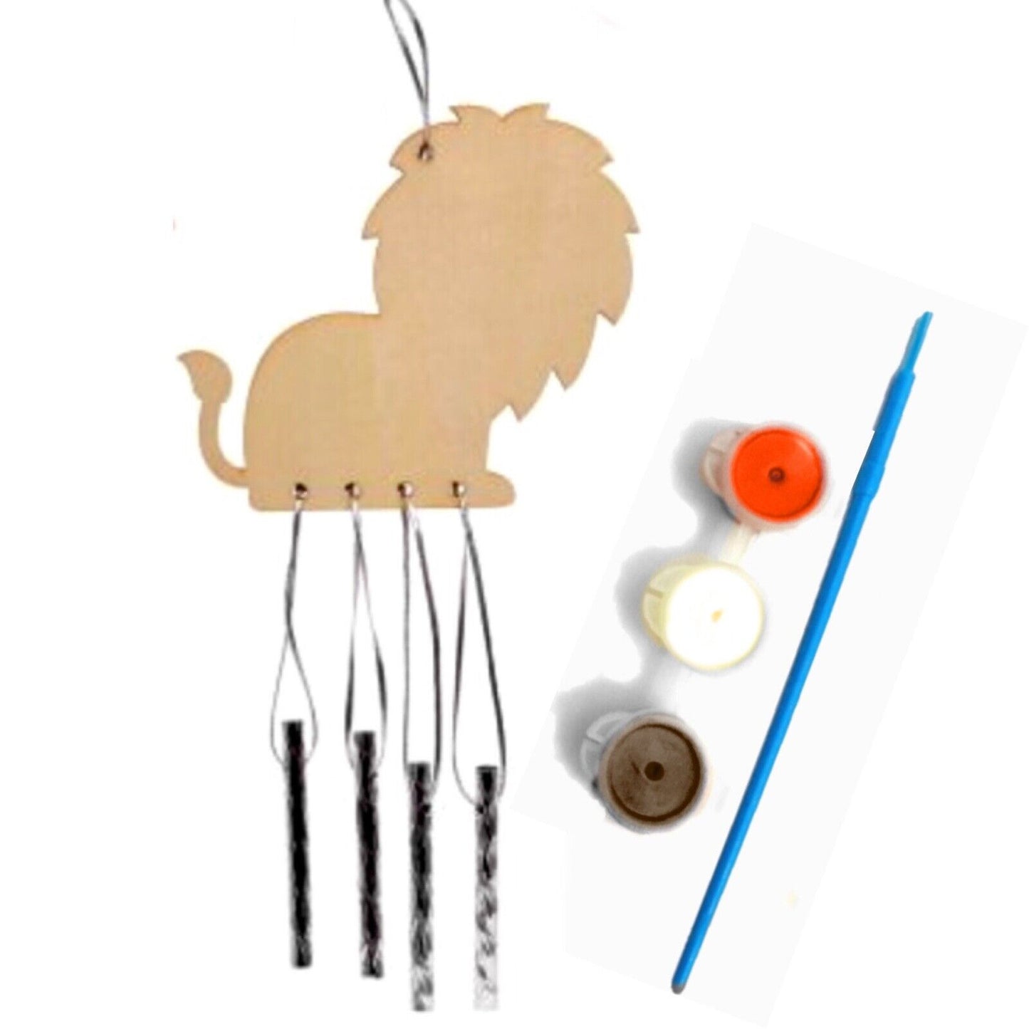1x Design Your Own Cute Wooden Animals Windchime Kit