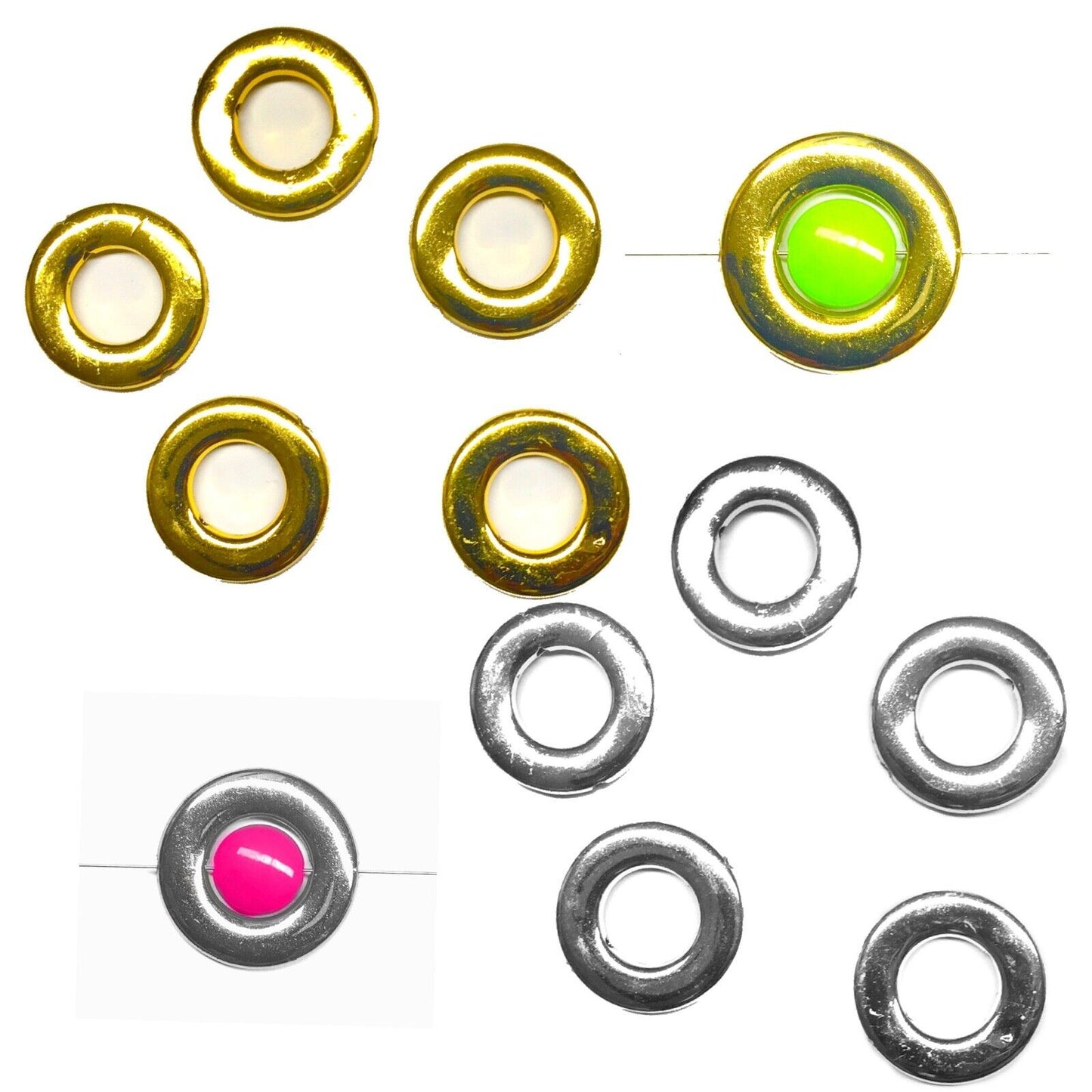 10x Acrylic 30mm Circle Ring Bead Frames (Fits 15mm Beads) - Gold or Silver