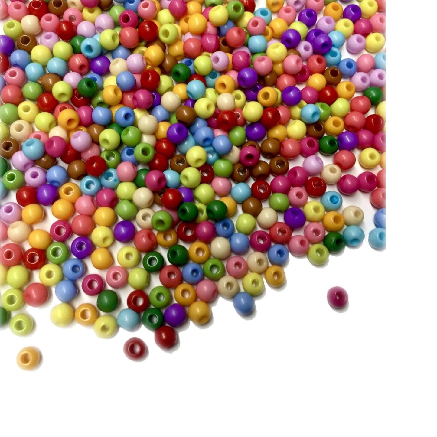 500x Solid Chunky Acrylic Small 4mm Ball Beads - Pick Your Colour