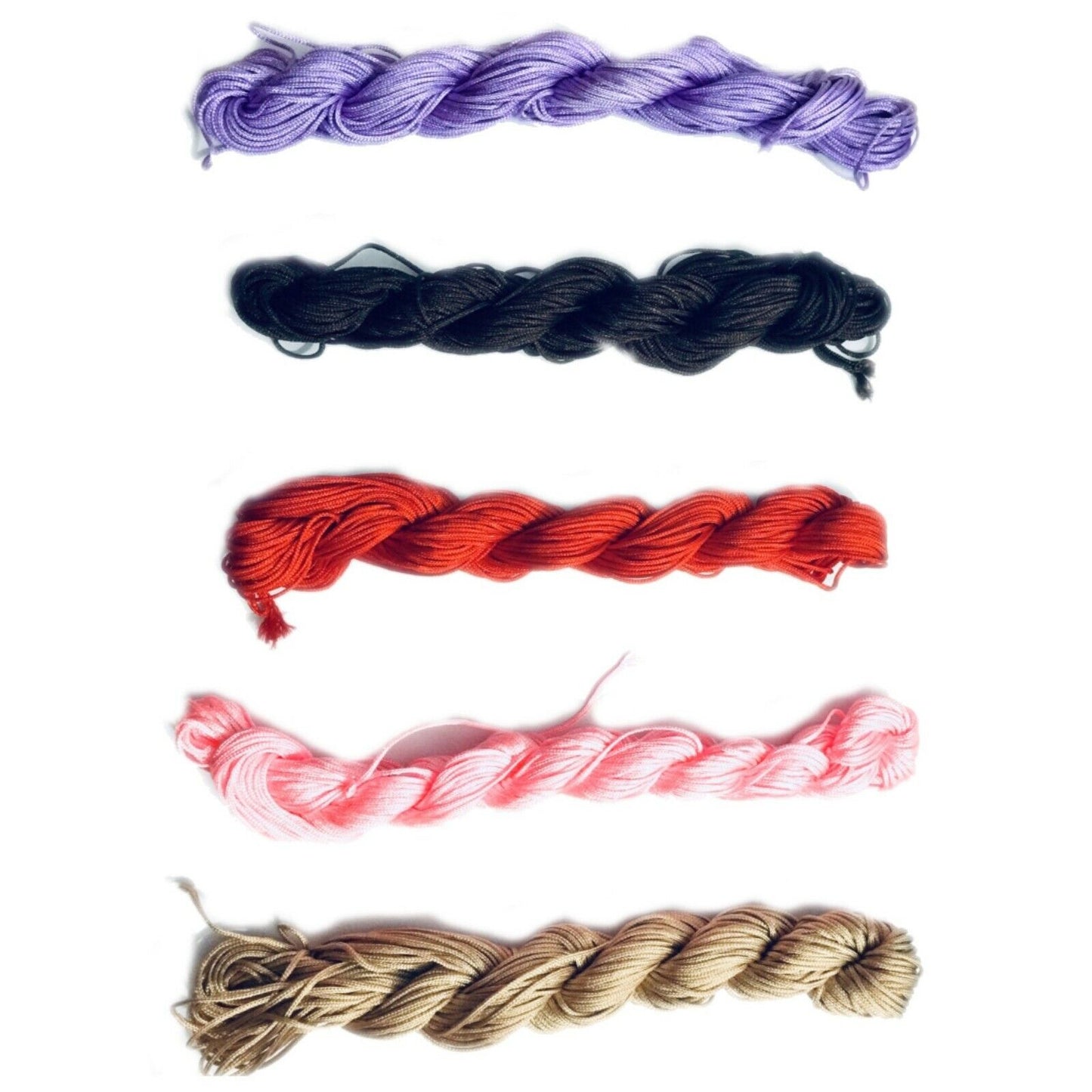 20x Yards Macrame Rattail 1mm Shamballa Nylon Cord - Pick your colour